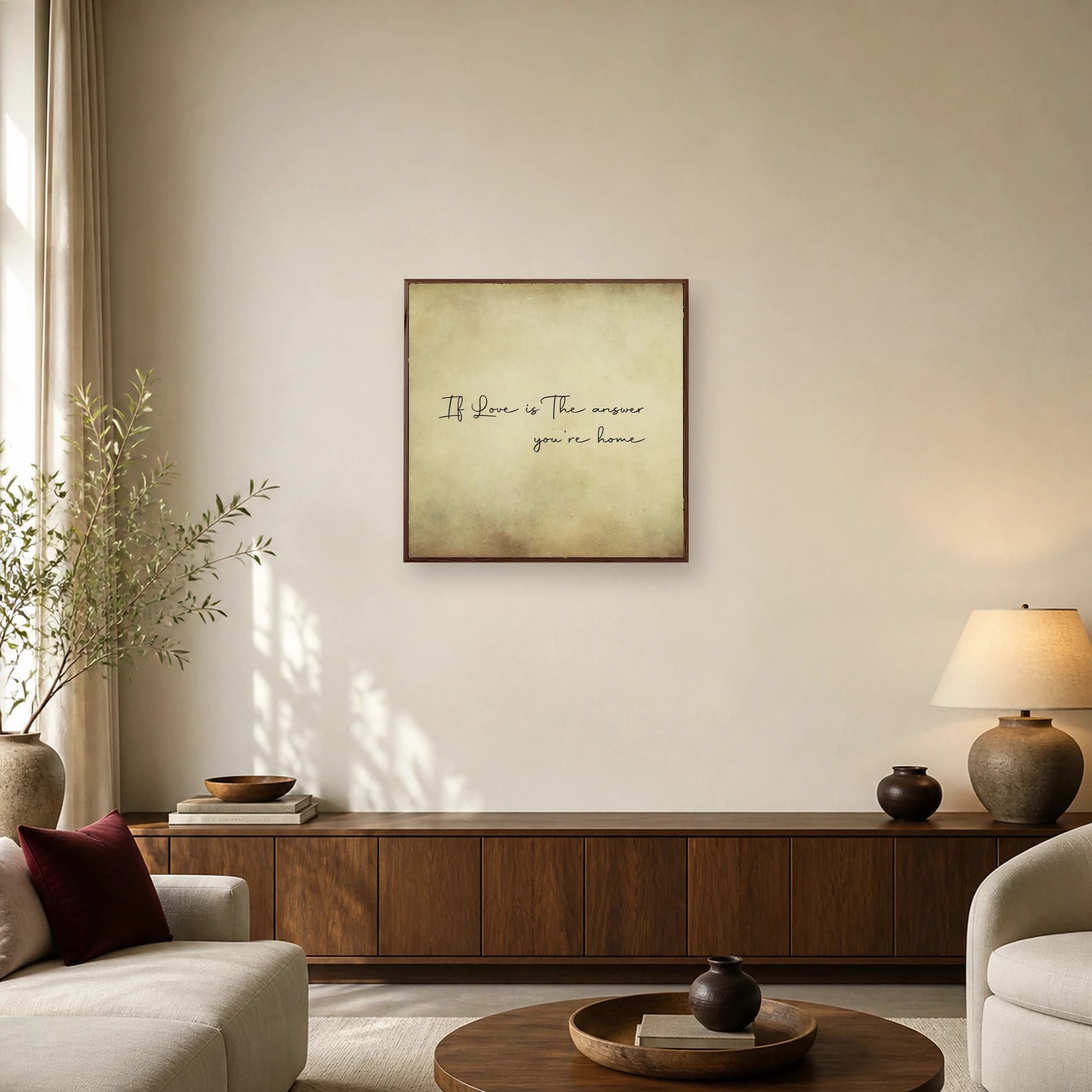 If Love Is The Answer You're Home Vintage Typography Wall Art, view 4
