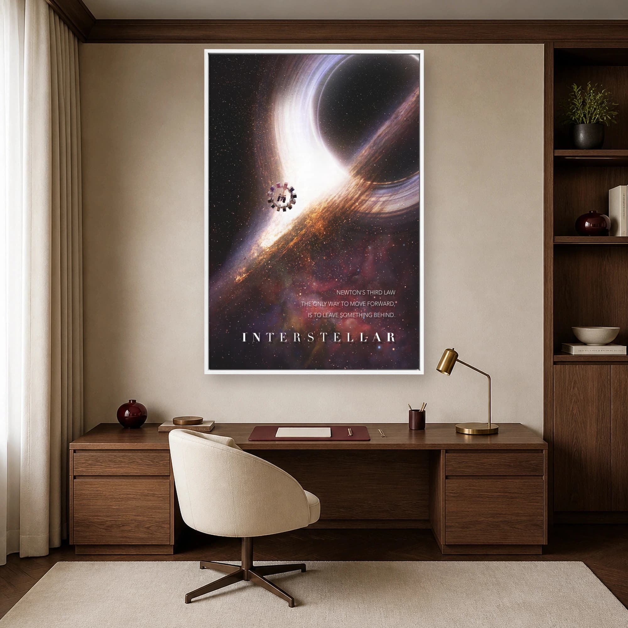 Interstellar Spacecraft and Black Hole Movie Wall Art, view 3