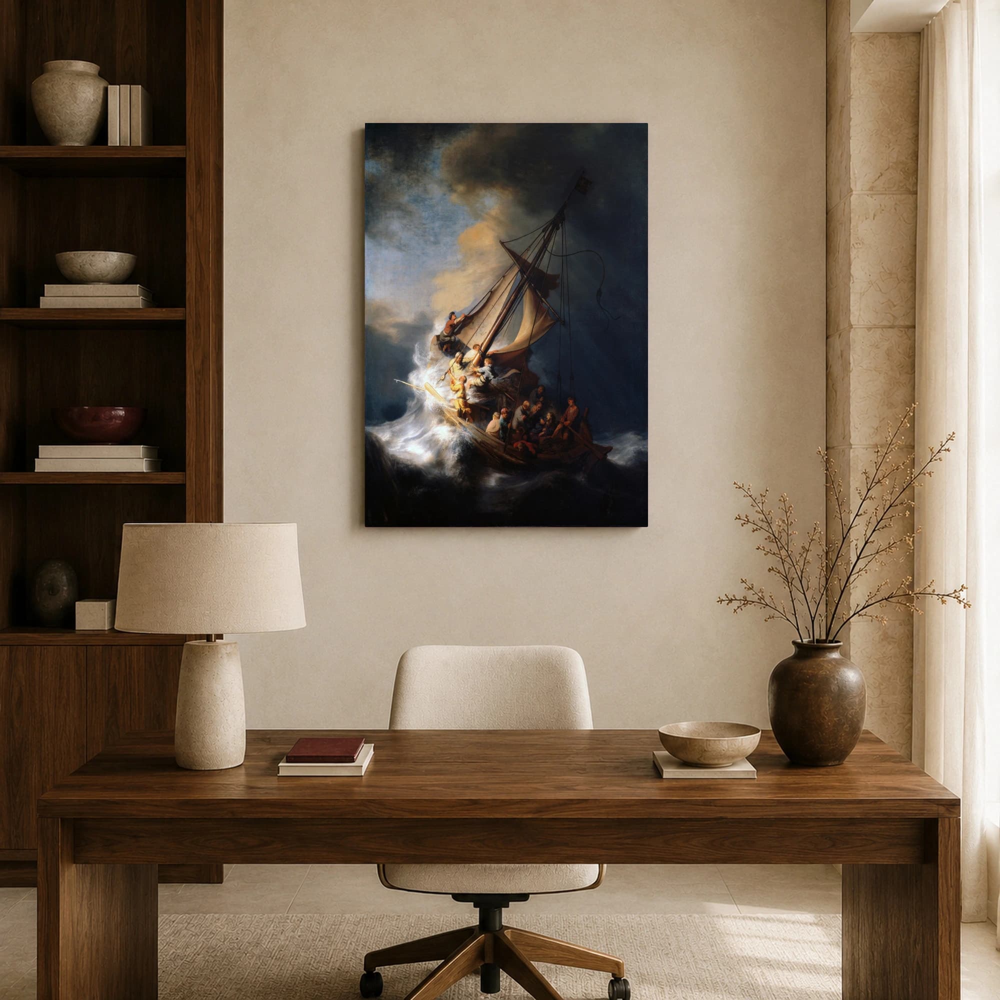 Rembrandt Storm on the Sea of Galilee Fine Art Canvas Print, view 8