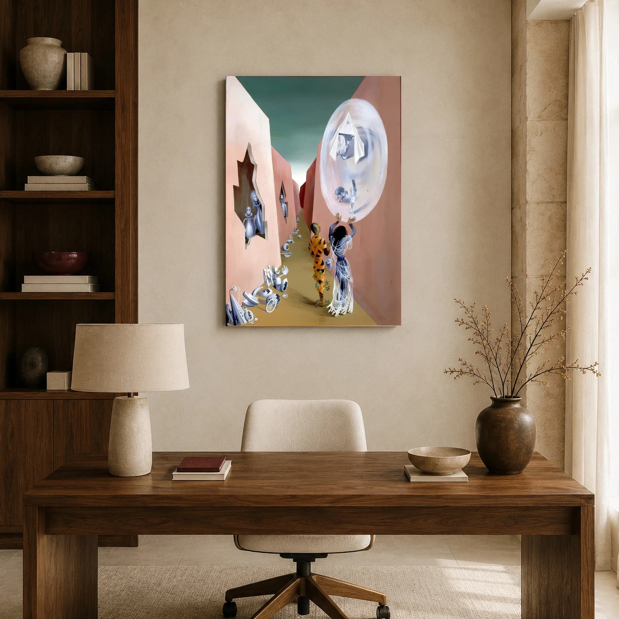 Surrealist Corridor Wall Art Canvas Print, view 8