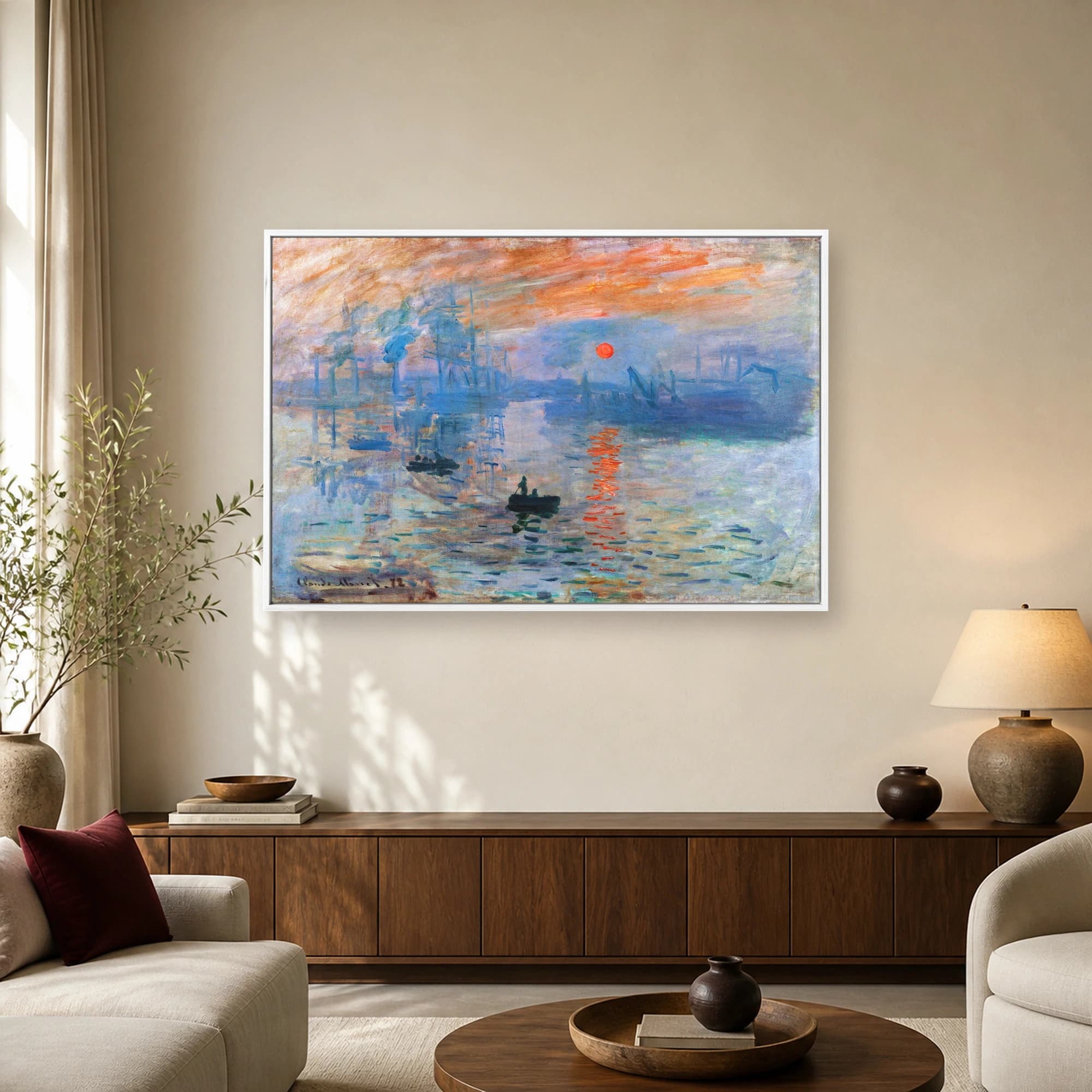 Impression, Sunrise by Claude Monet Canvas Print, view 2