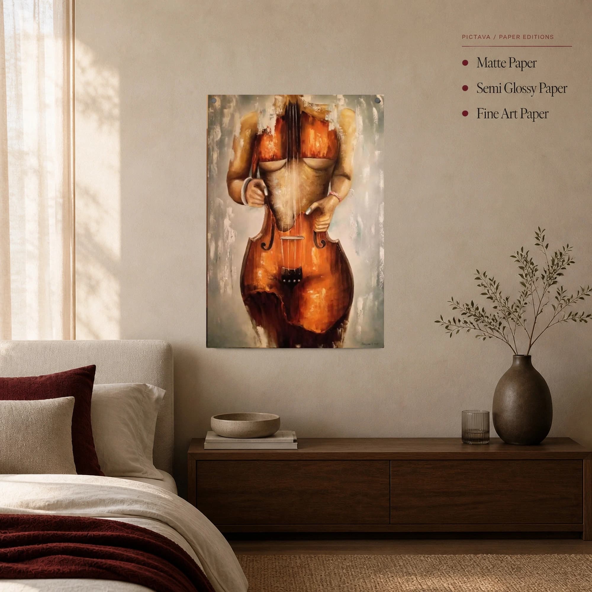 Surreal Cello Woman Fine Art Canvas Print & Wall Decor, view 3