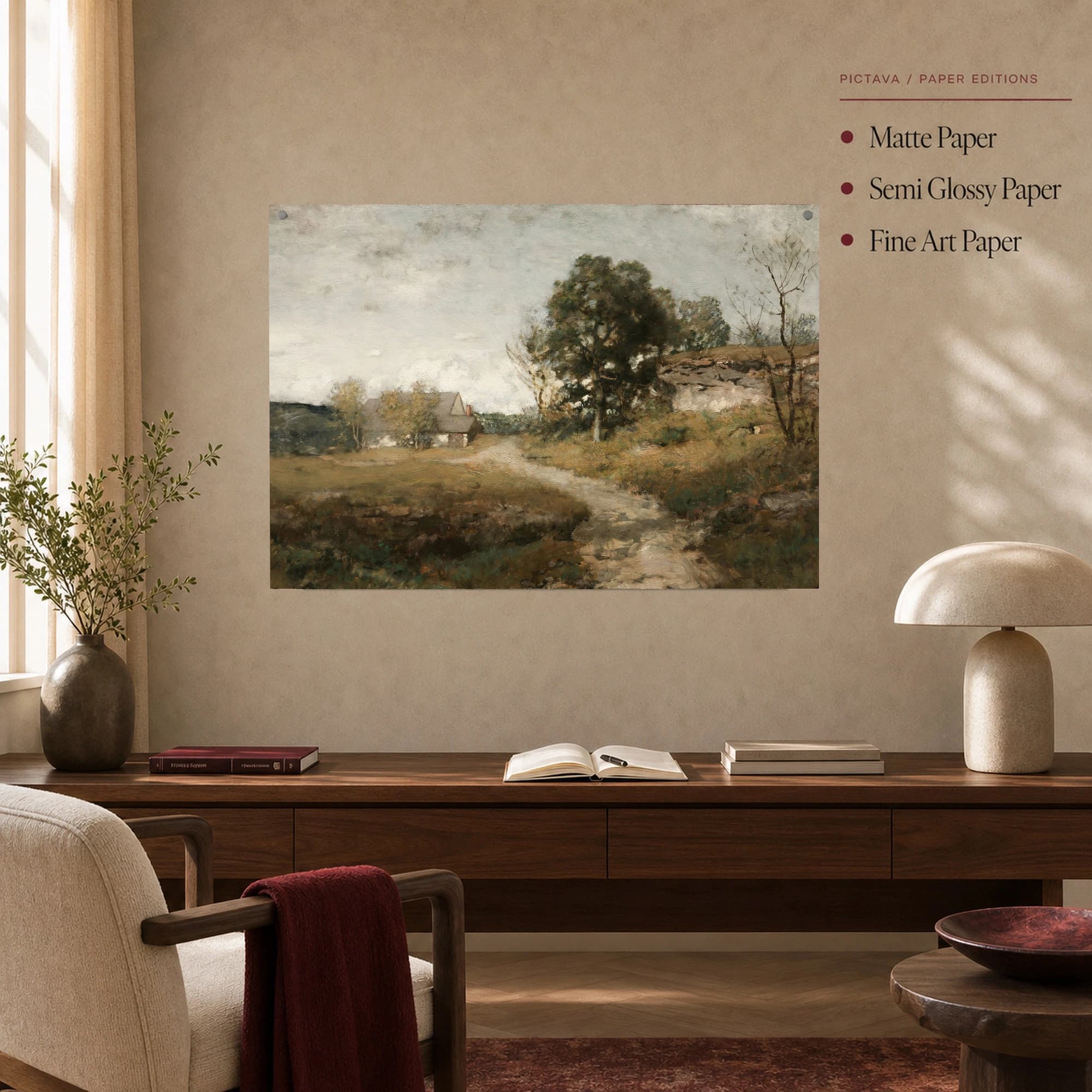 Rural Landscape Oil Painting Canvas Print, view 4