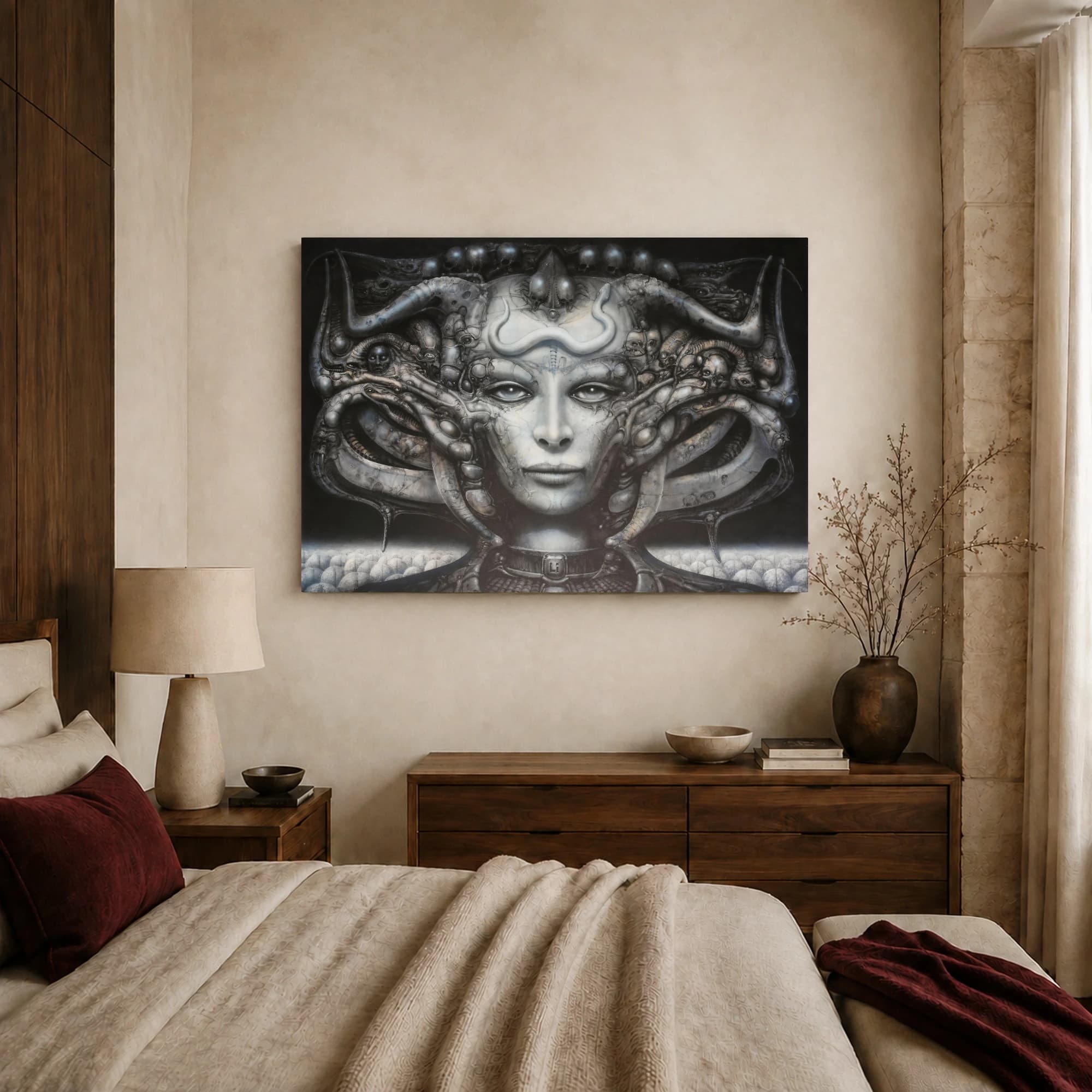 Biomechanical Surrealist Portrait Canvas Print, view 6