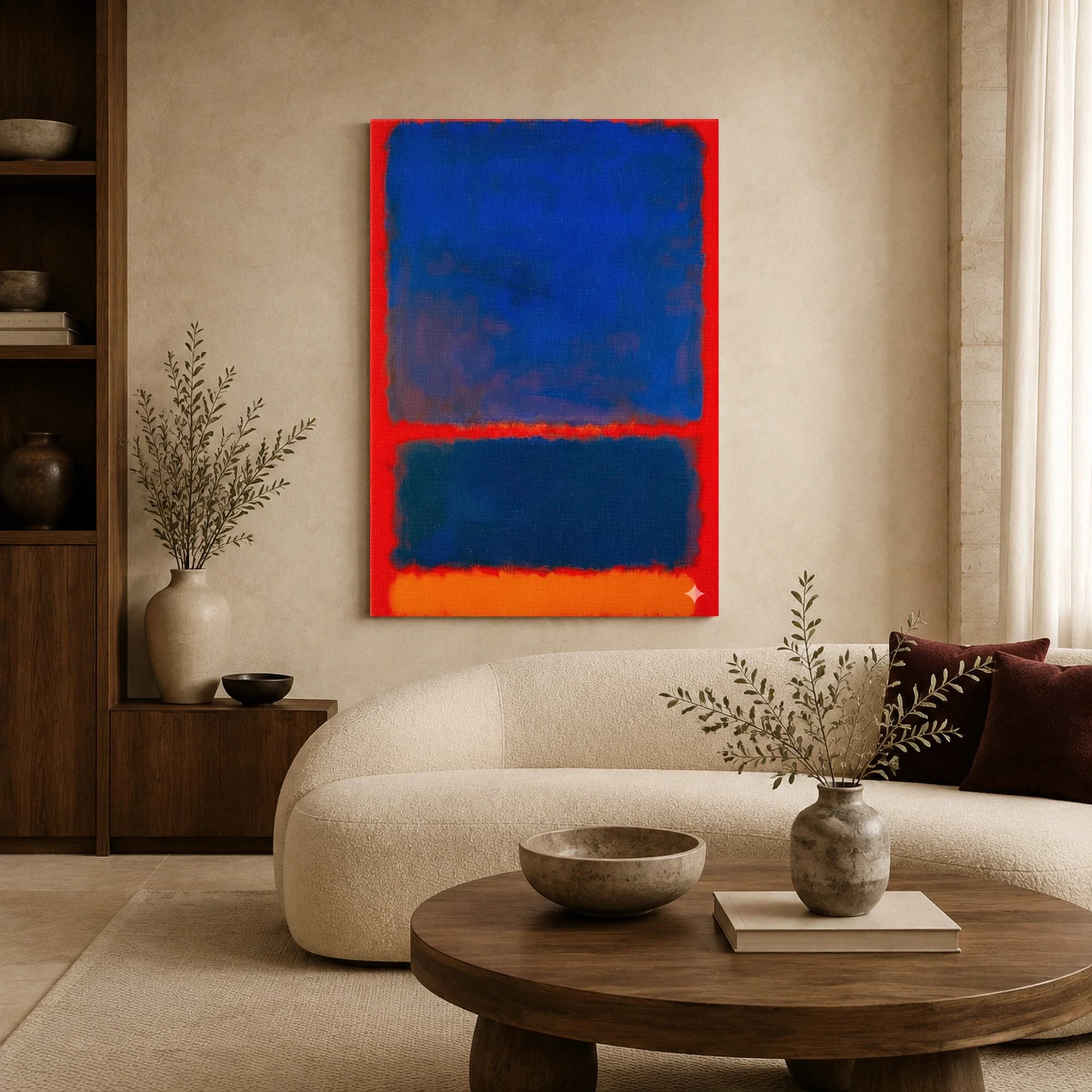 Abstract Blue and Red Color Field Canvas Print, view 5