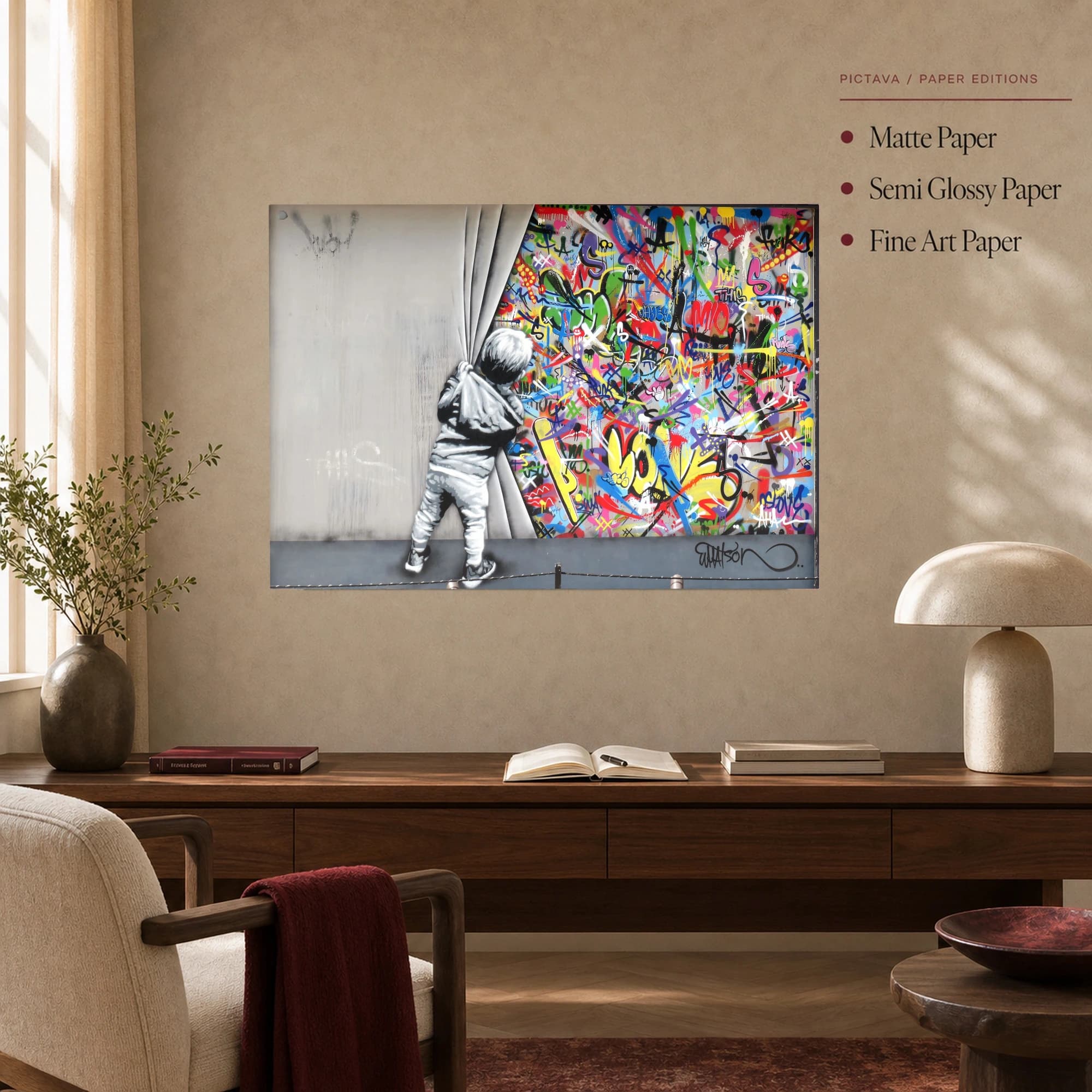 Peeling Back the Chaos Street Art Canvas Print, view 4