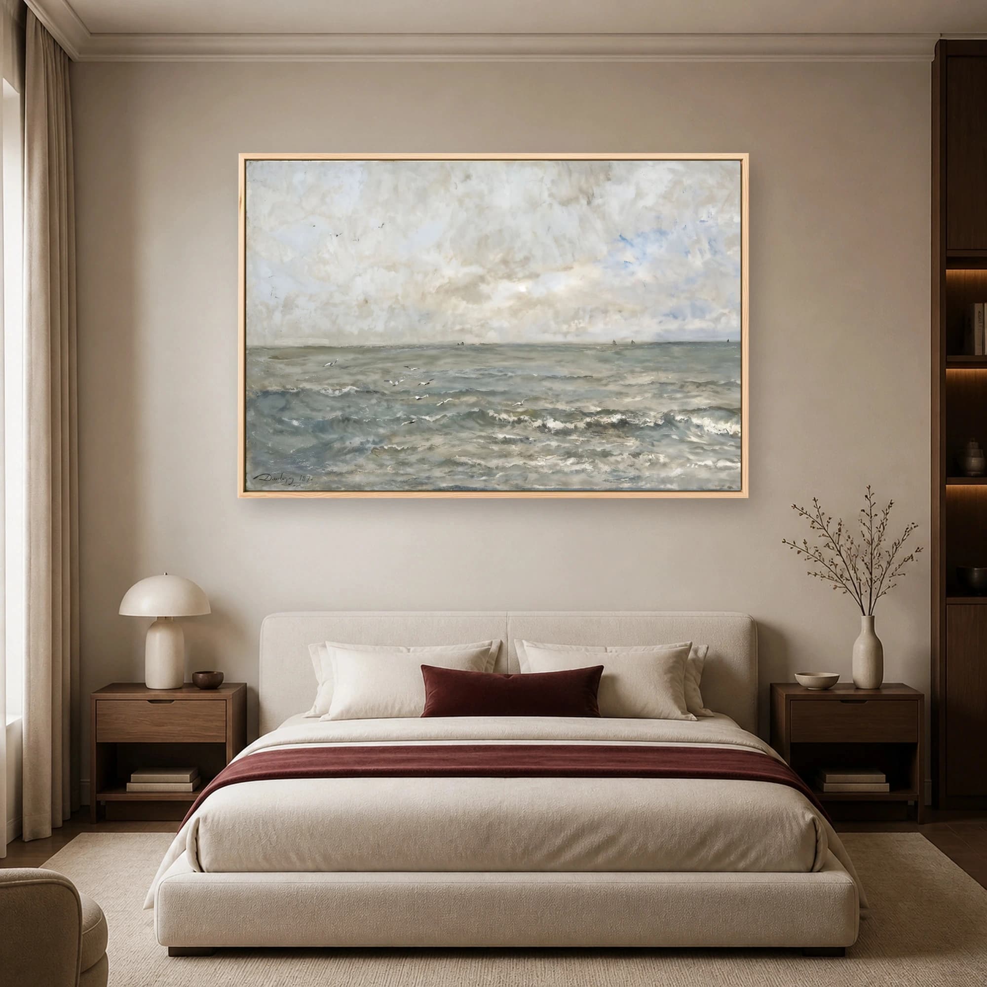 The Sea with Gulls Canvas Print by Charles-François Daubigny, view 5