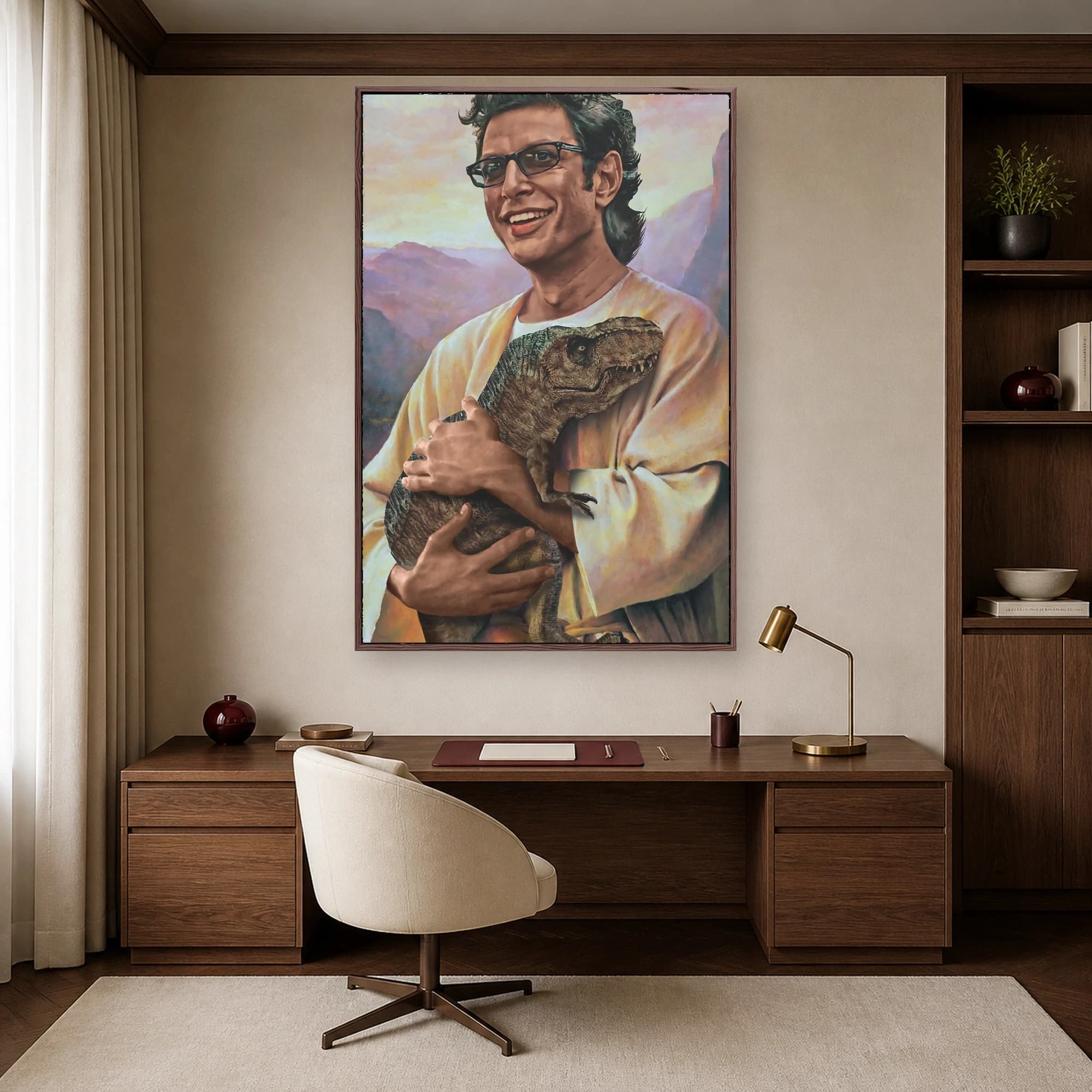 Jeff Goldblum Dinosaur Parody Canvas Print, view 4
