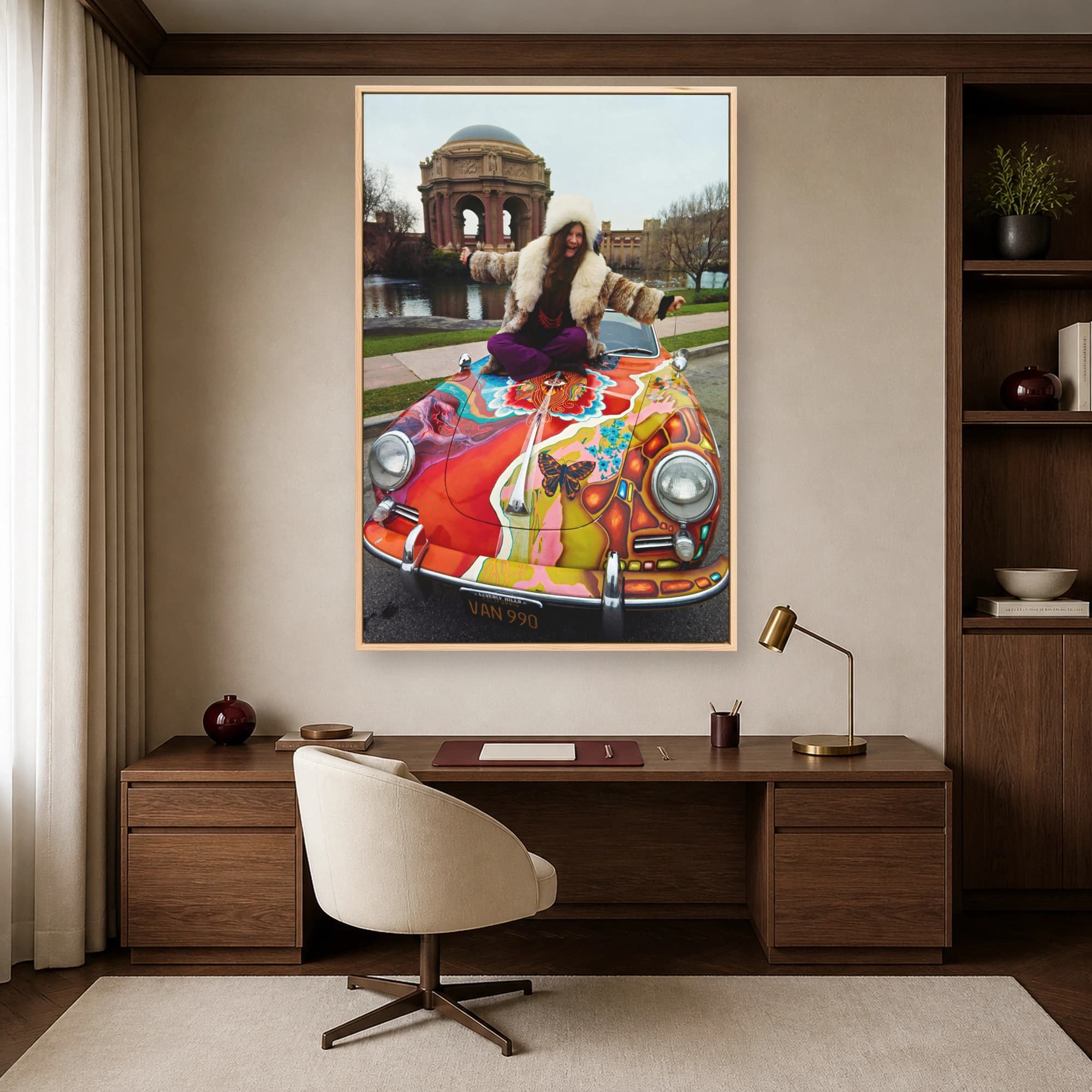 Janis Joplin with Psychedelic Porsche Wall Art, view 3