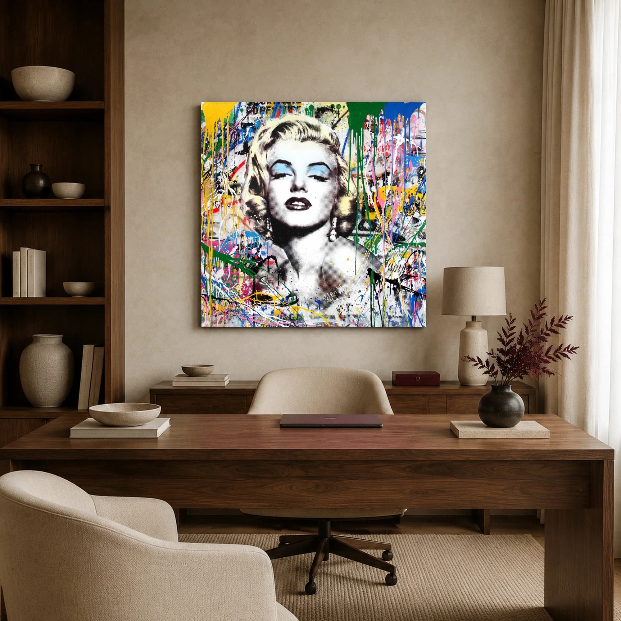 Marilyn Monroe Pop Art Graffiti Canvas Print, view 4