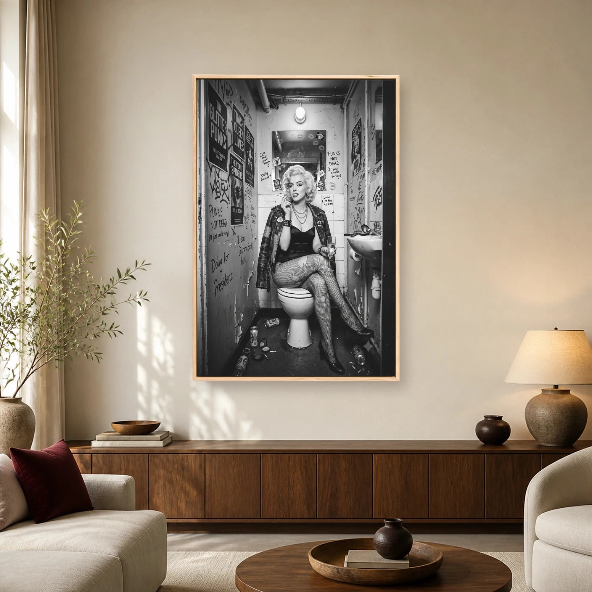 Glitter Punks: Marilyn Monroe Punk Bathroom Art, view 2