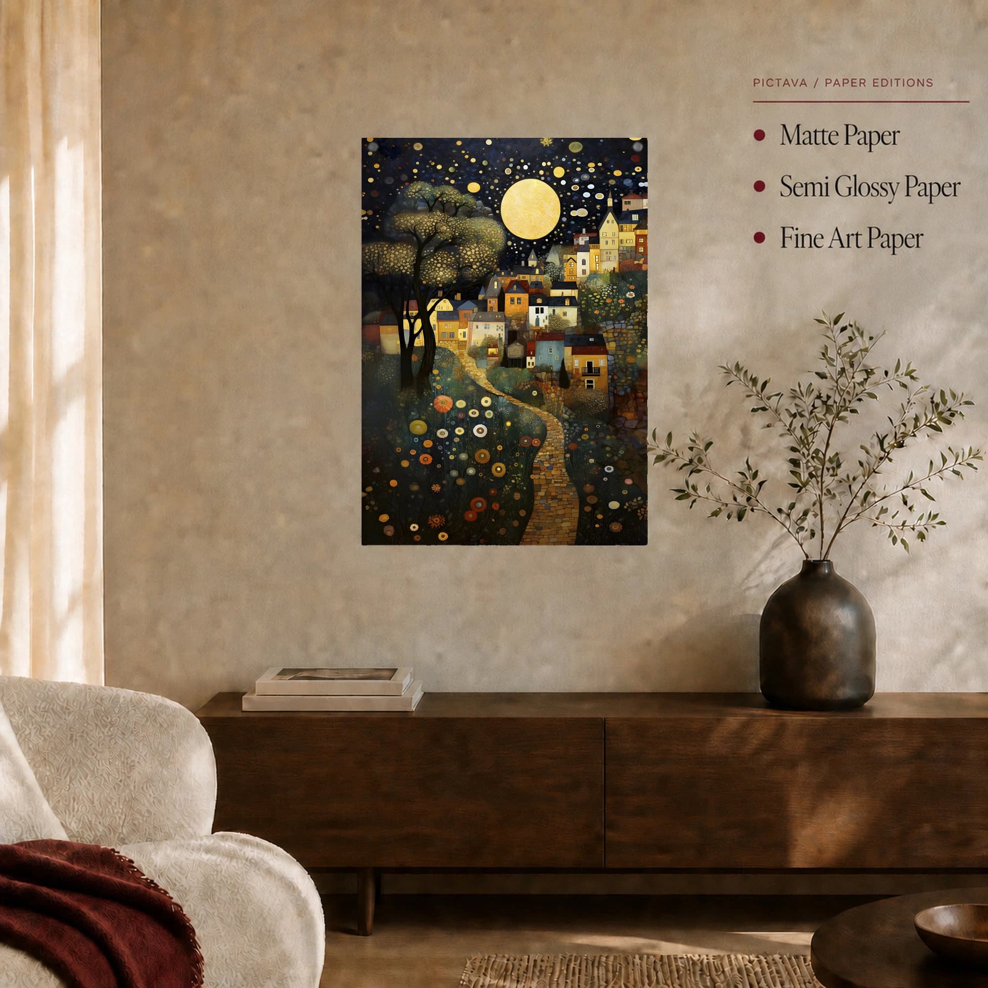 Midnight Village Starlight Wall Art Print, view 4