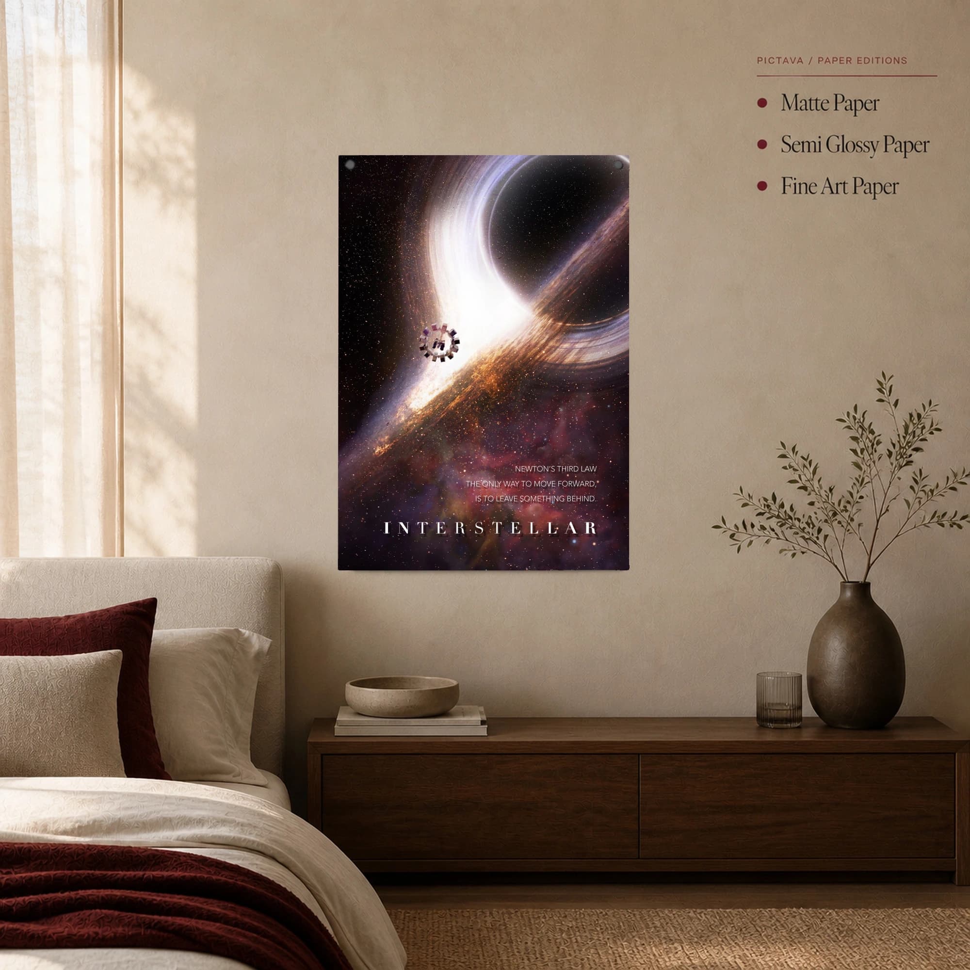 Interstellar Spacecraft and Black Hole Movie Wall Art, view 2