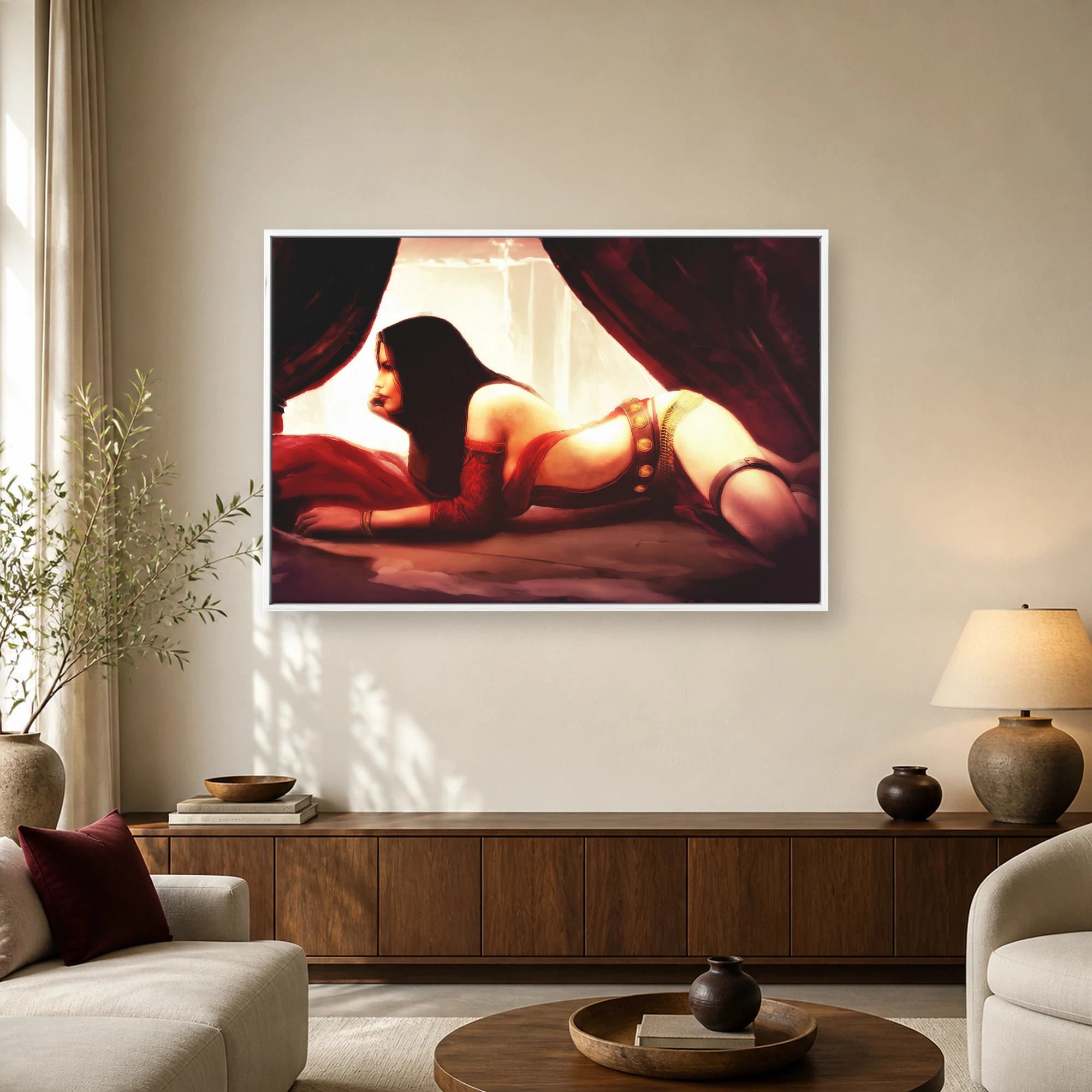 Morrigan Aensland Scarlet Recline Canvas Art, view 2