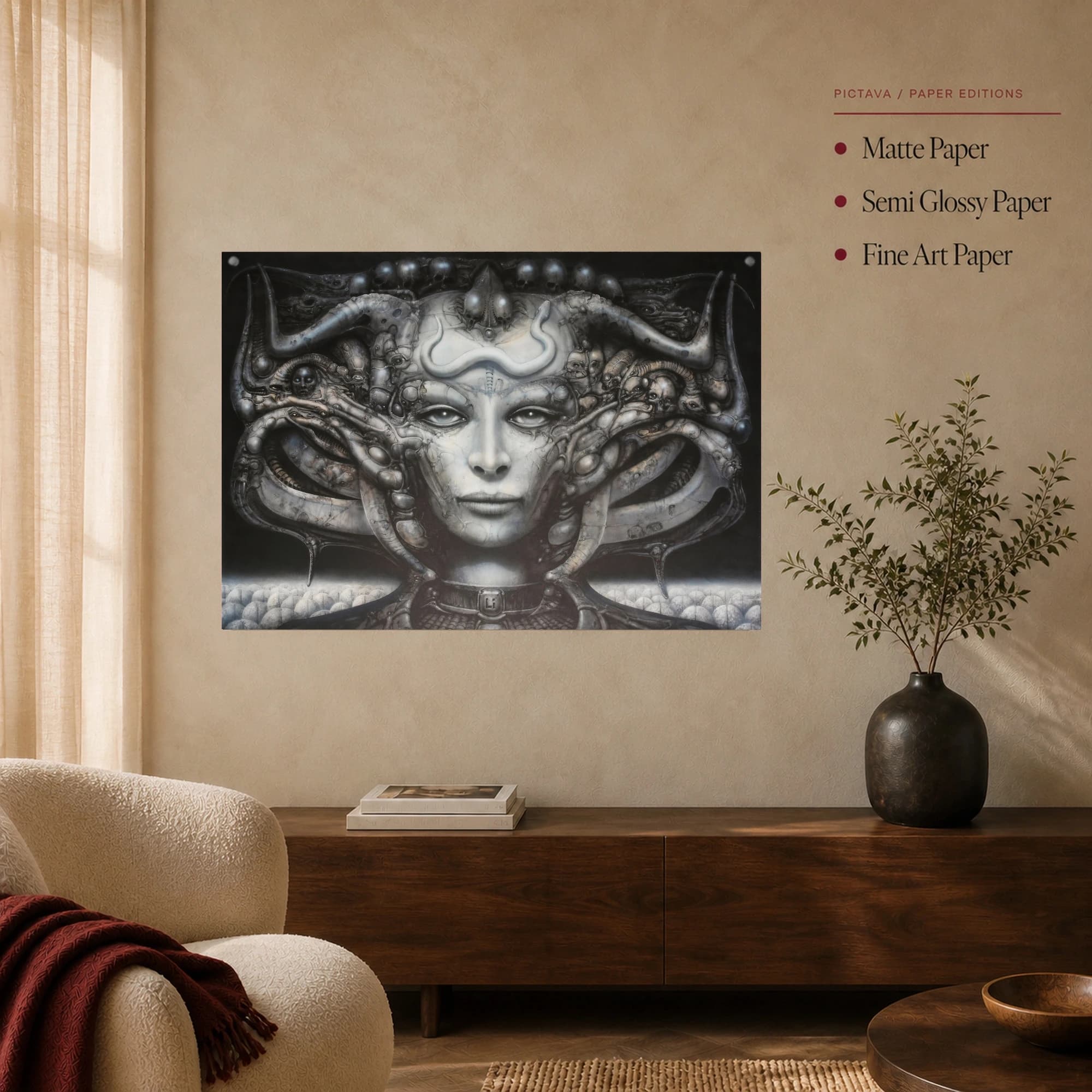 Biomechanical Surrealist Portrait Canvas Print, view 3