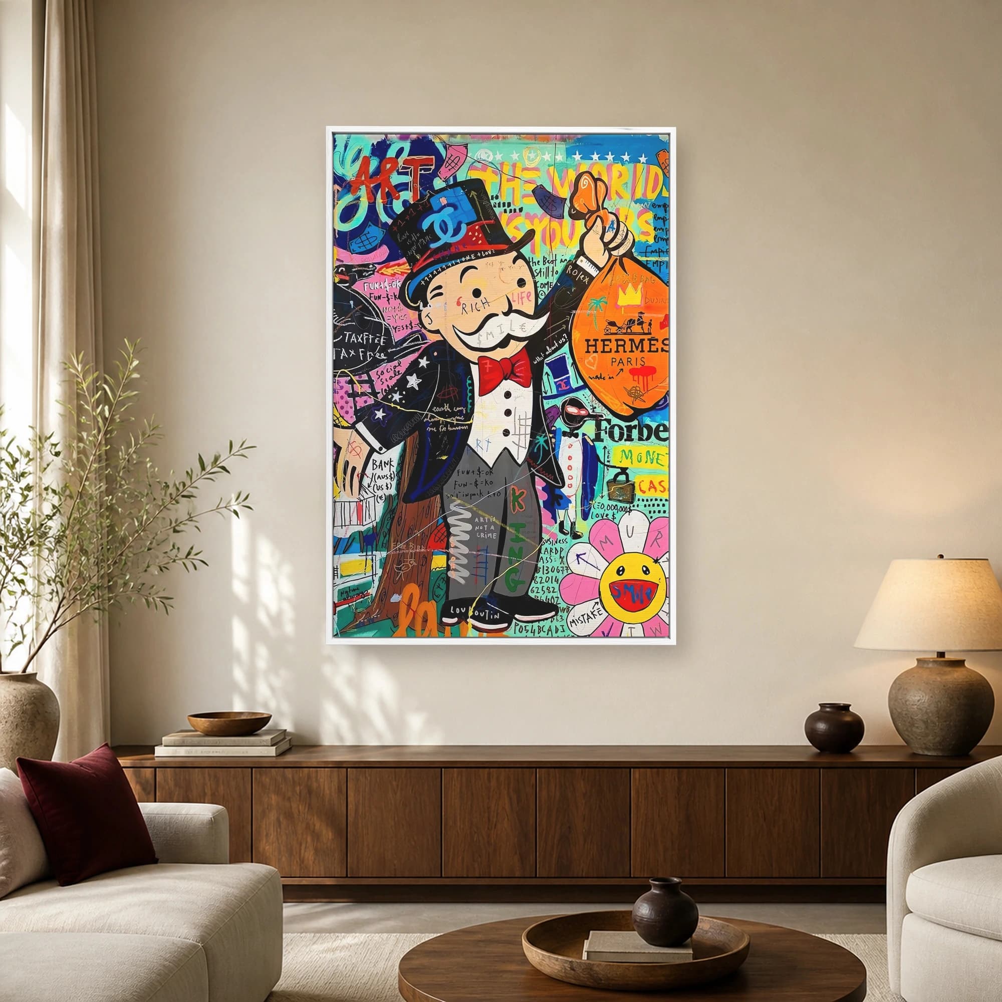 Monopoly Man Luxury Pop Art Canvas Print, view 2