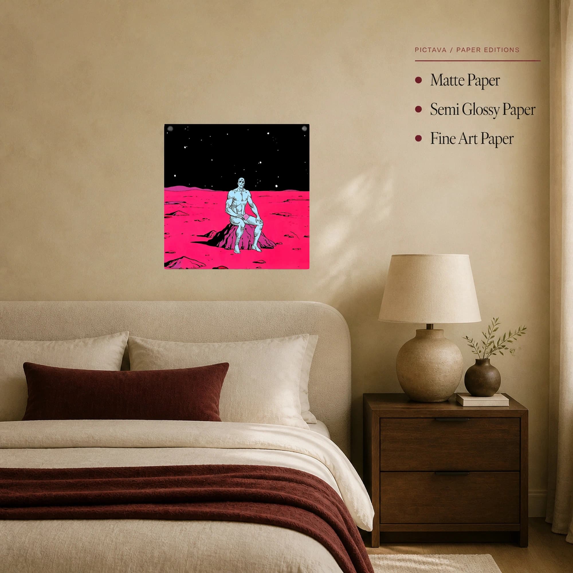 Sci-Fi Blue Man on Martian Landscape Canvas Print, view 8