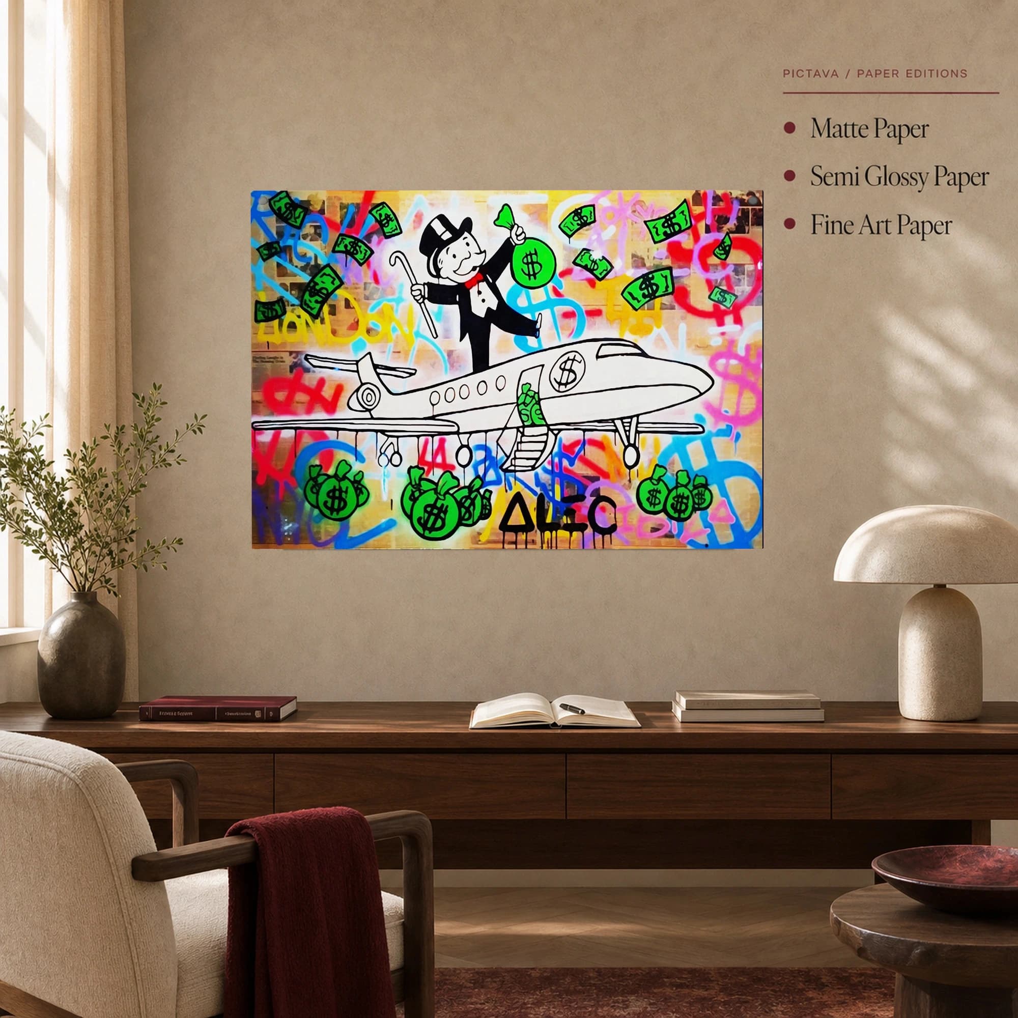 Monopoly Man Wealth Street Art Canvas Print, view 5