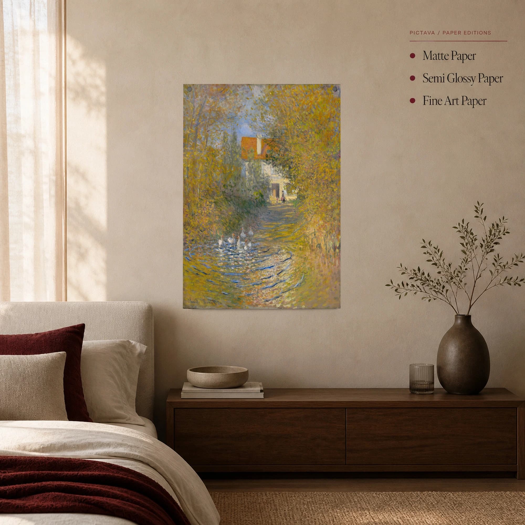 The Artist's House at Argenteuil Canvas Print by Claude Monet, view 3