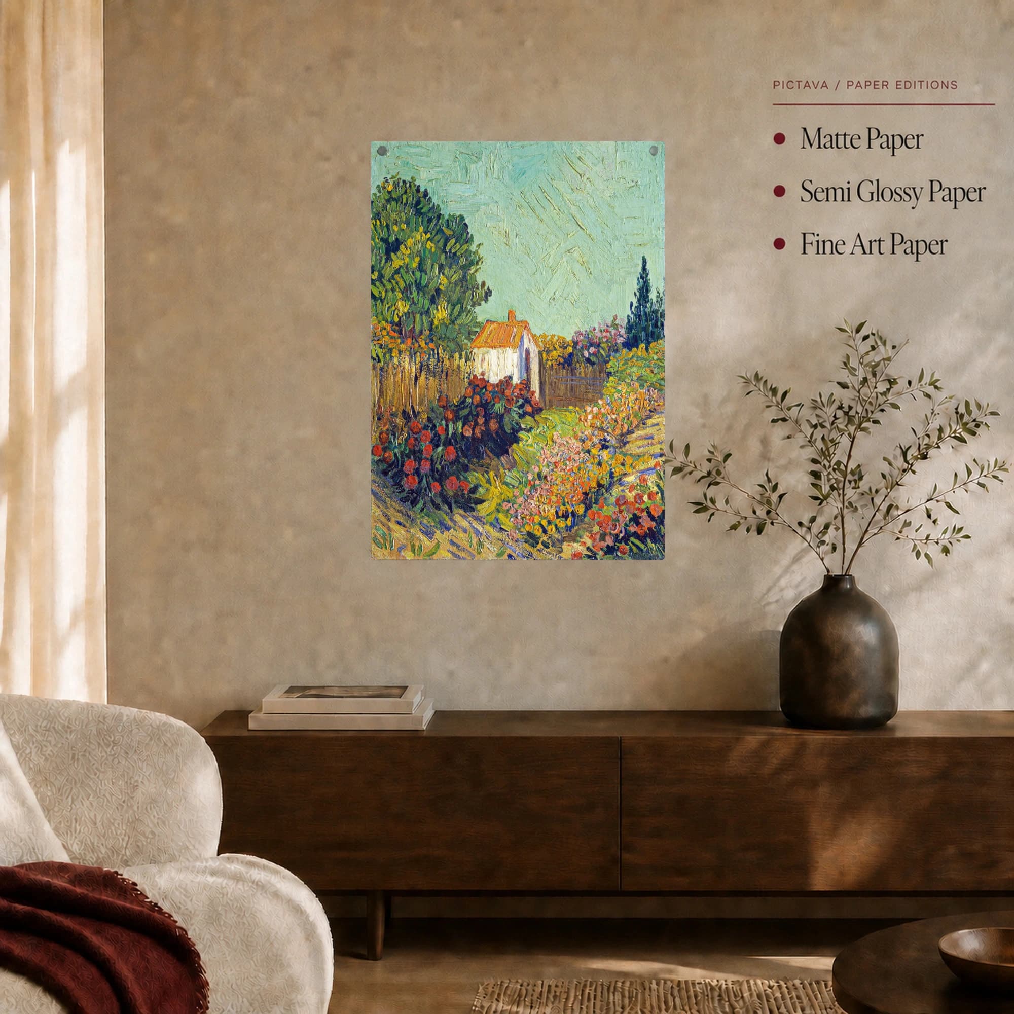 The Cottage Among Flowers Post-Impressionist Landscape Canvas Art, view 7