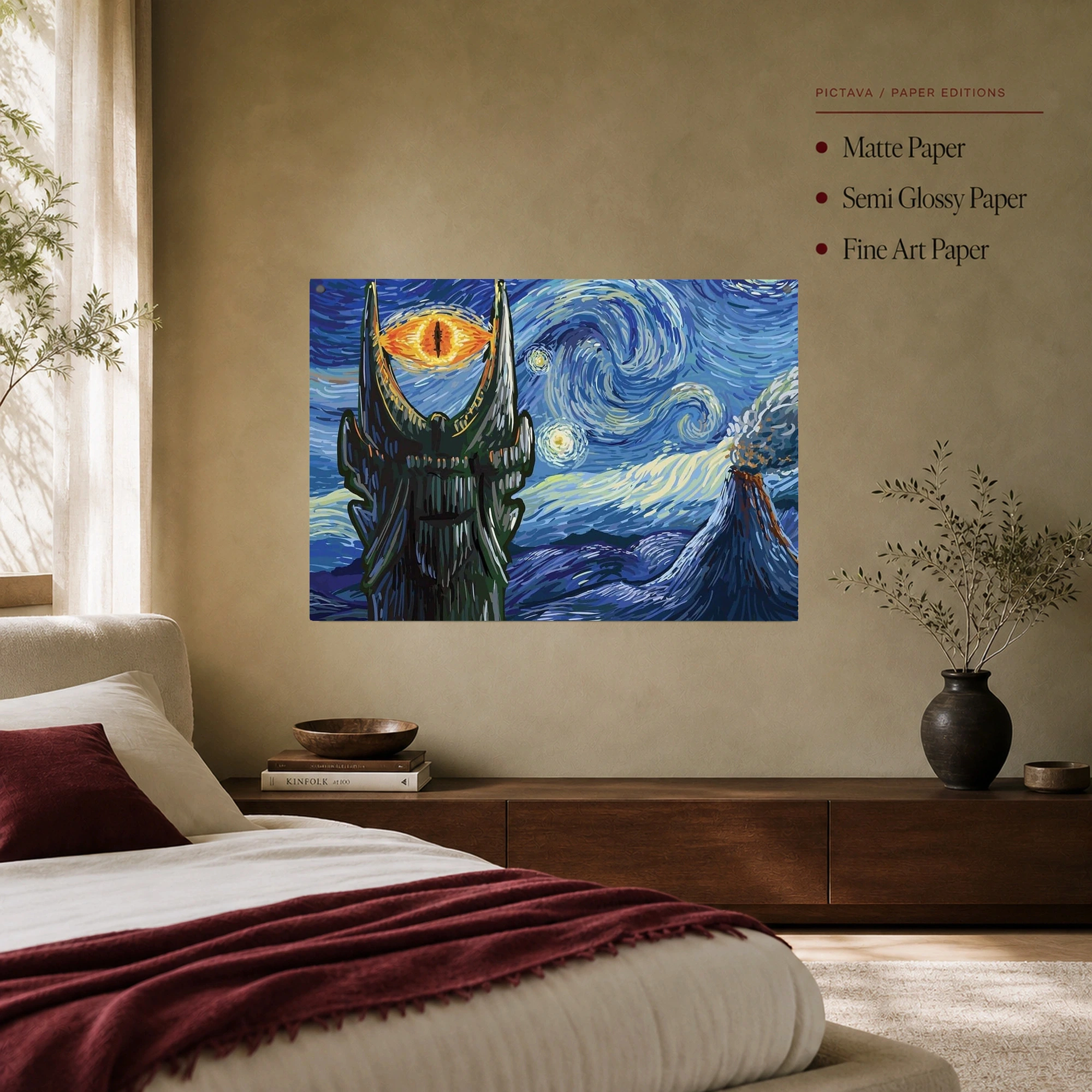 Starry Night Over Mordor Wall Art Canvas Print & Fine Art Poster, view 7