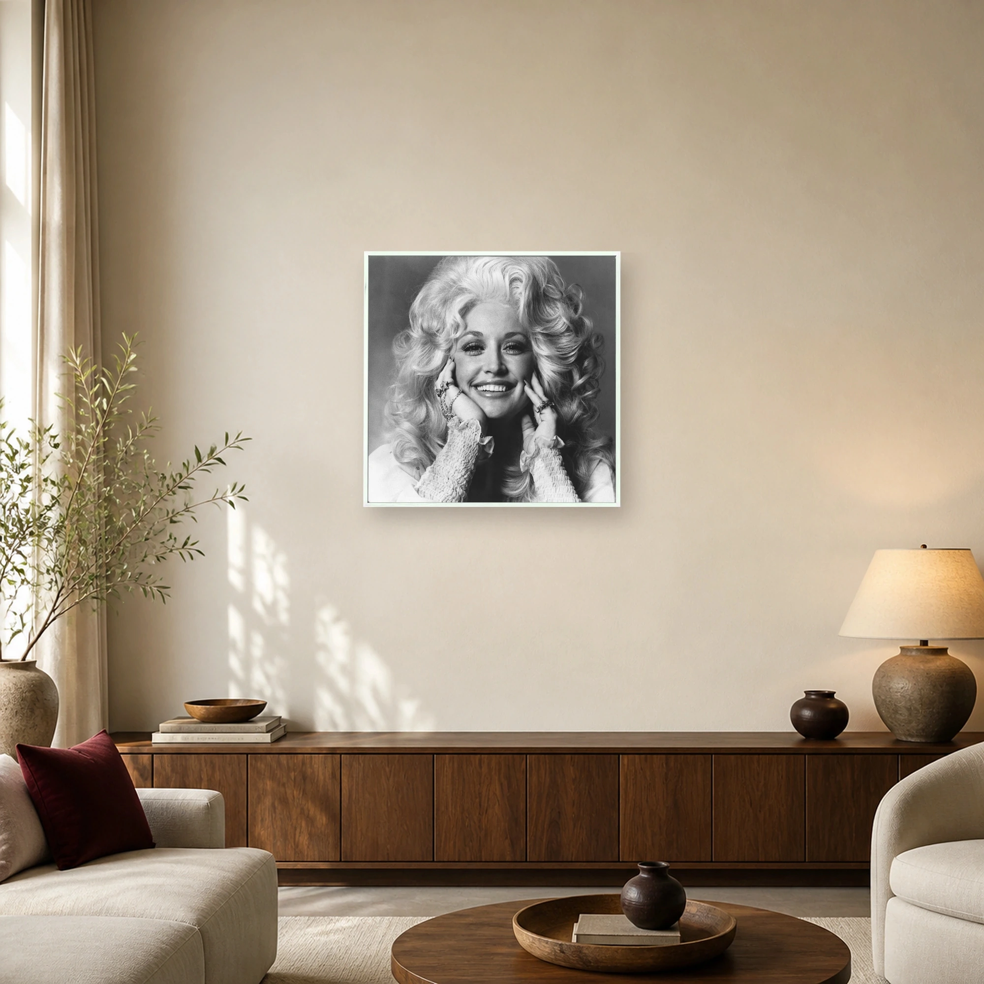 Dolly Parton Iconic Monochrome Portrait Wall Art, view 4