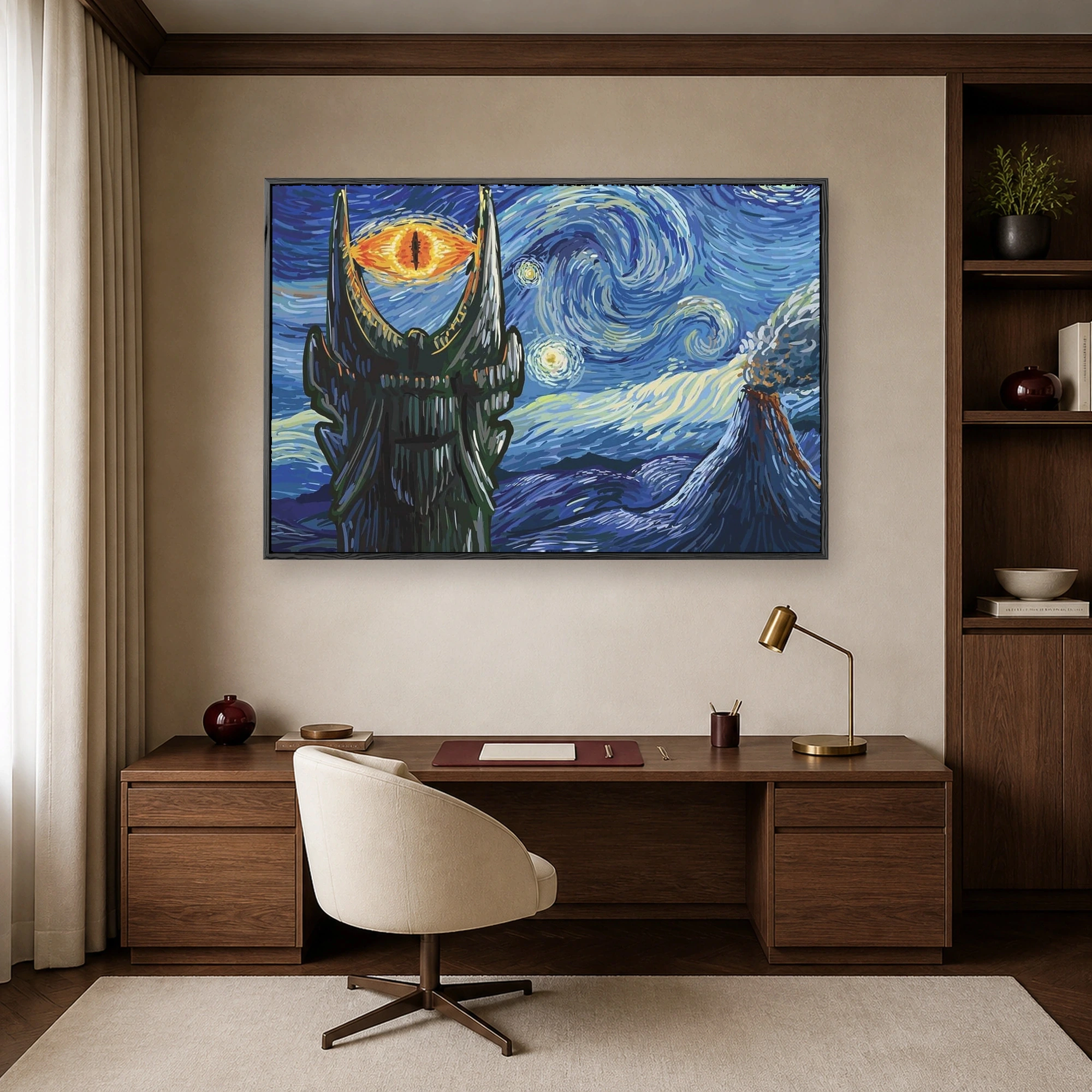 Starry Night Over Mordor Wall Art Canvas Print & Fine Art Poster, view 6