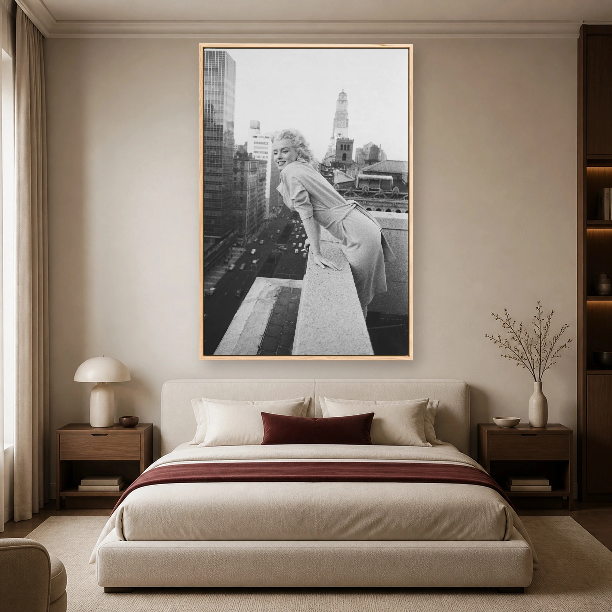 Marilyn Monroe New York City Rooftop Black and White Art Print, view 5