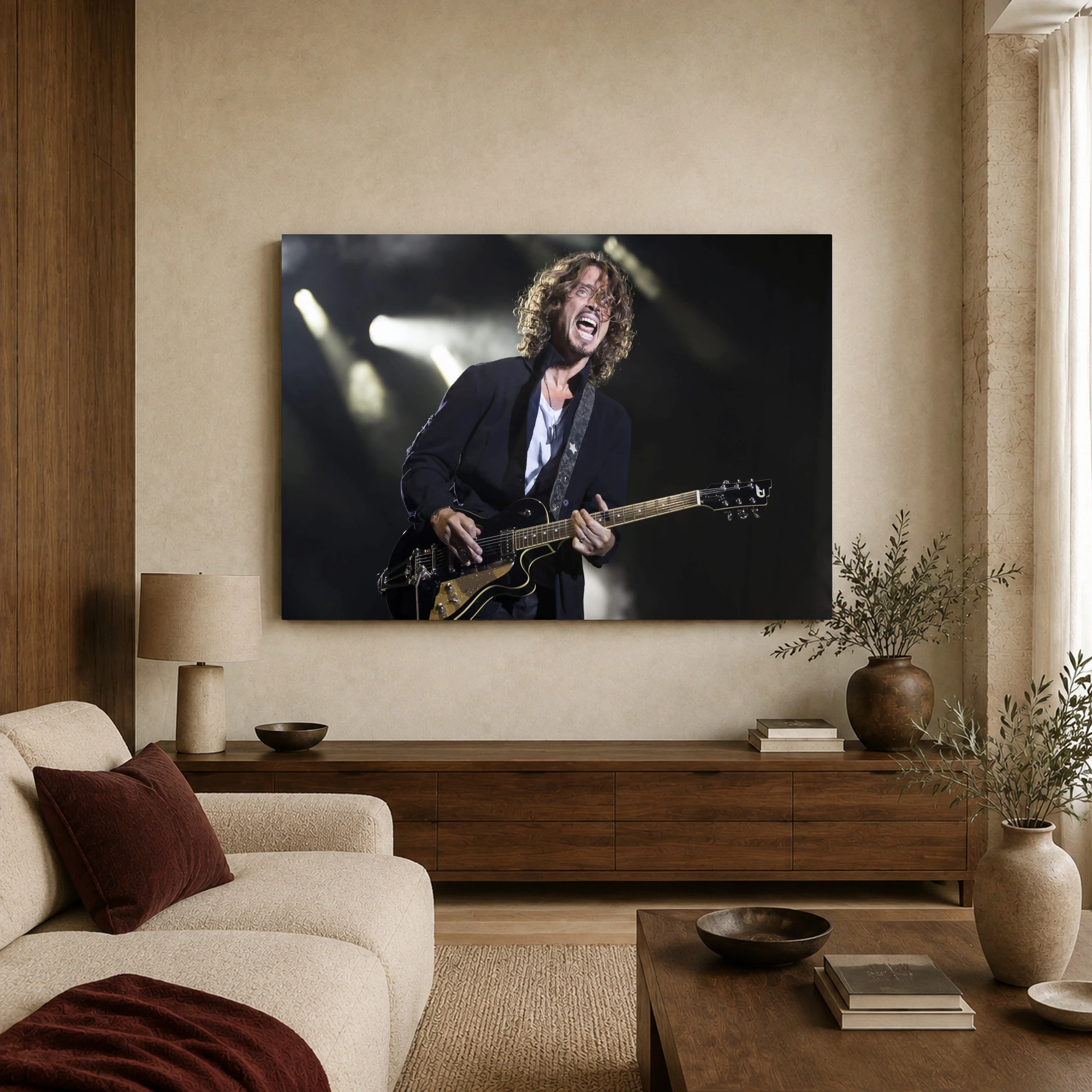 Chris Cornell Live Concert Guitar Performance Art Print, view 3