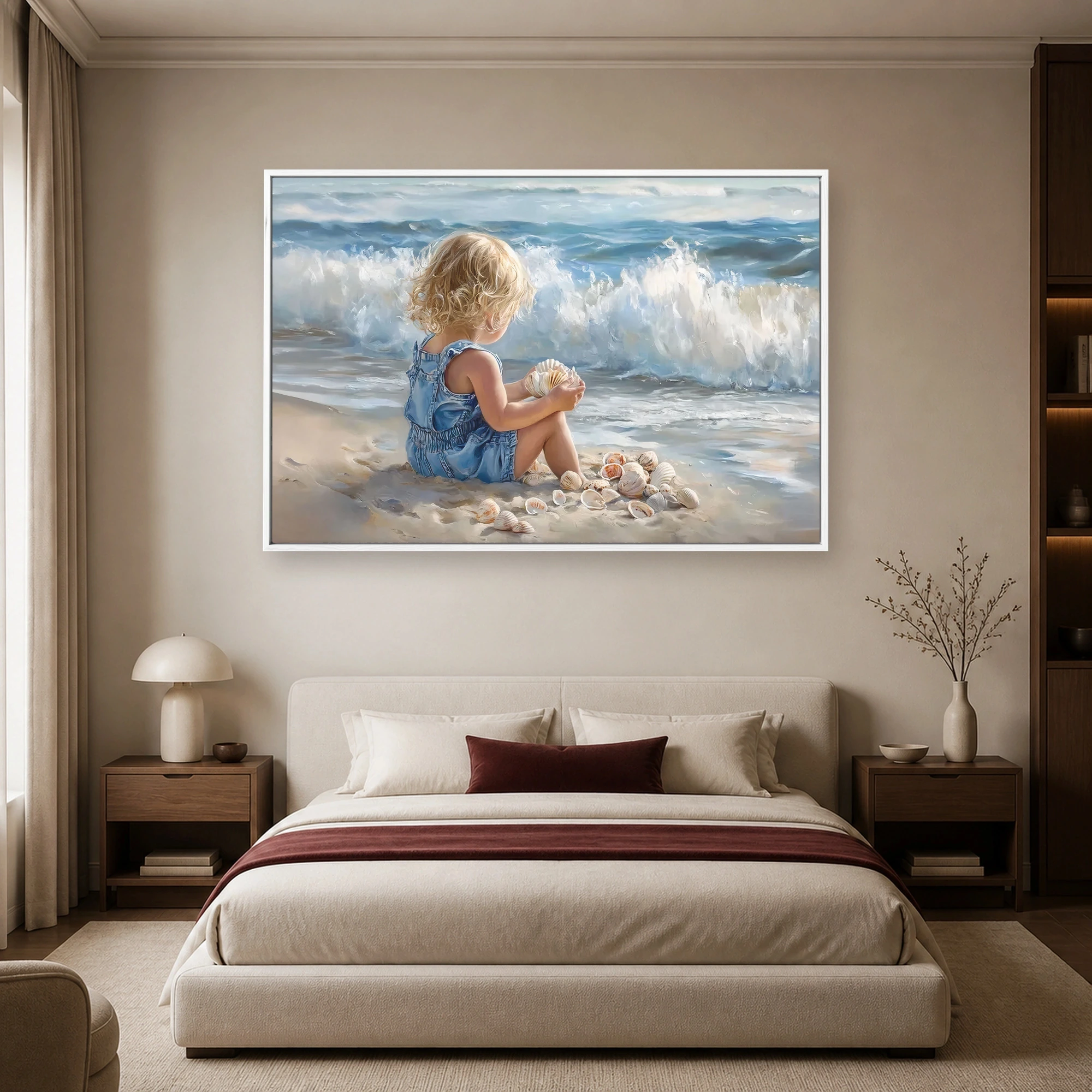 Little Shell Collector Beach Canvas Art Print, view 5