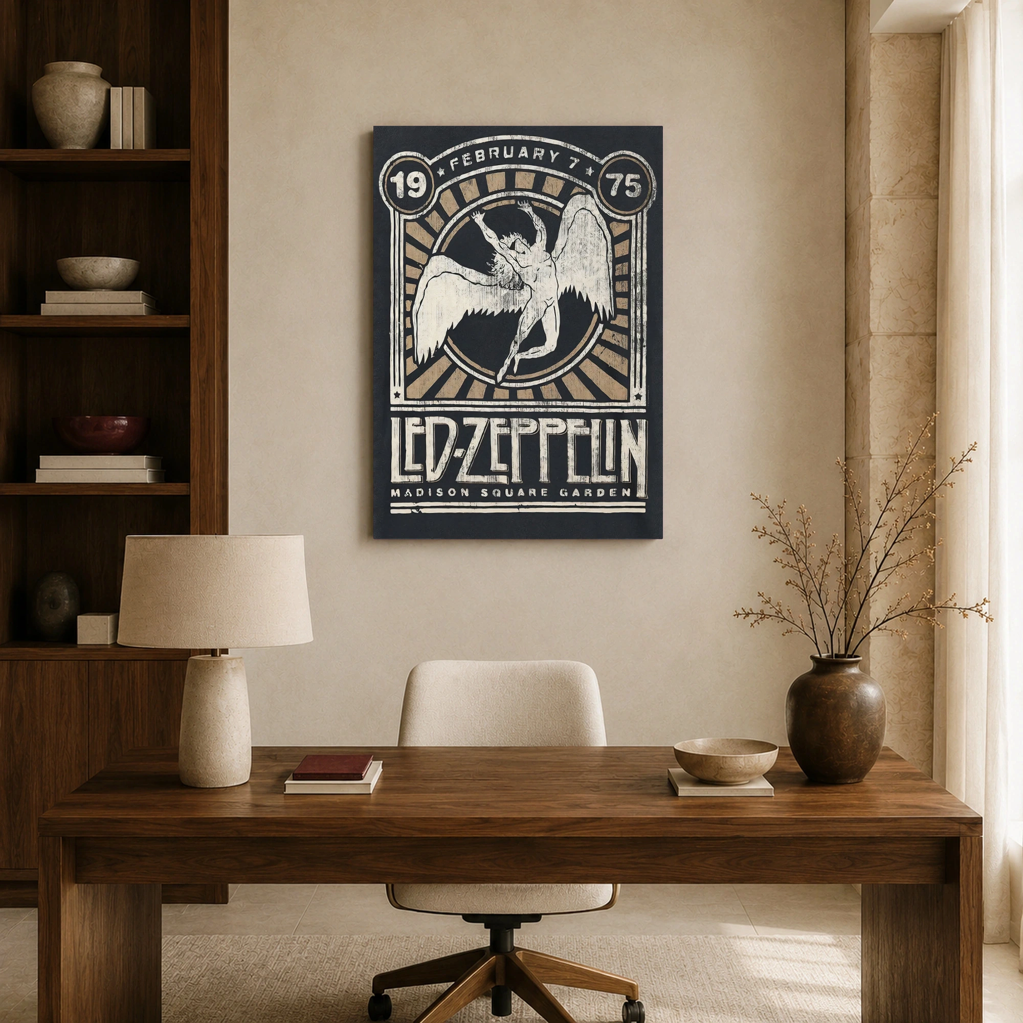 Led Zeppelin Madison Square Garden 1975 Vintage Rock Wall Art Print, view 8