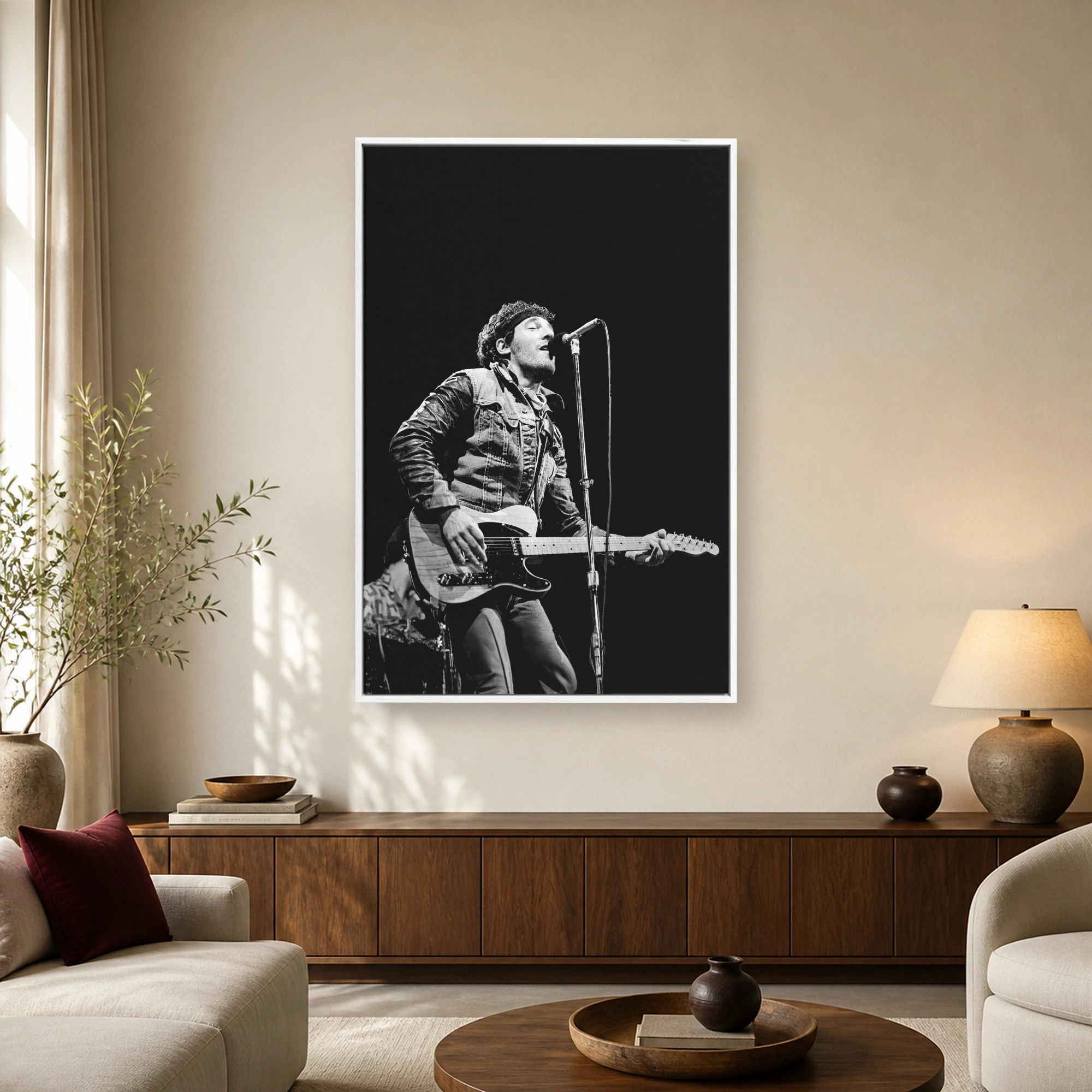 Bruce Springsteen Live Concert Black and White Art Print, view 2