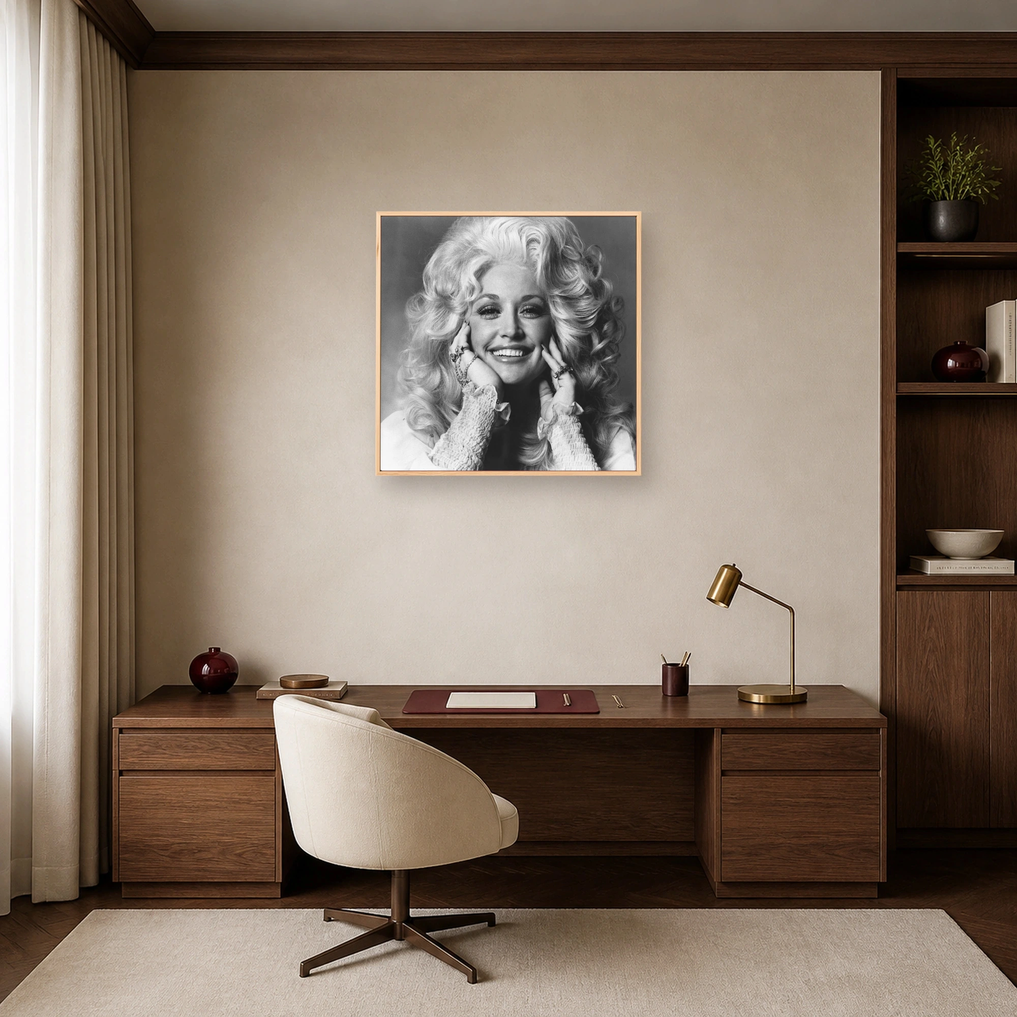 Dolly Parton Iconic Monochrome Portrait Wall Art, view 7