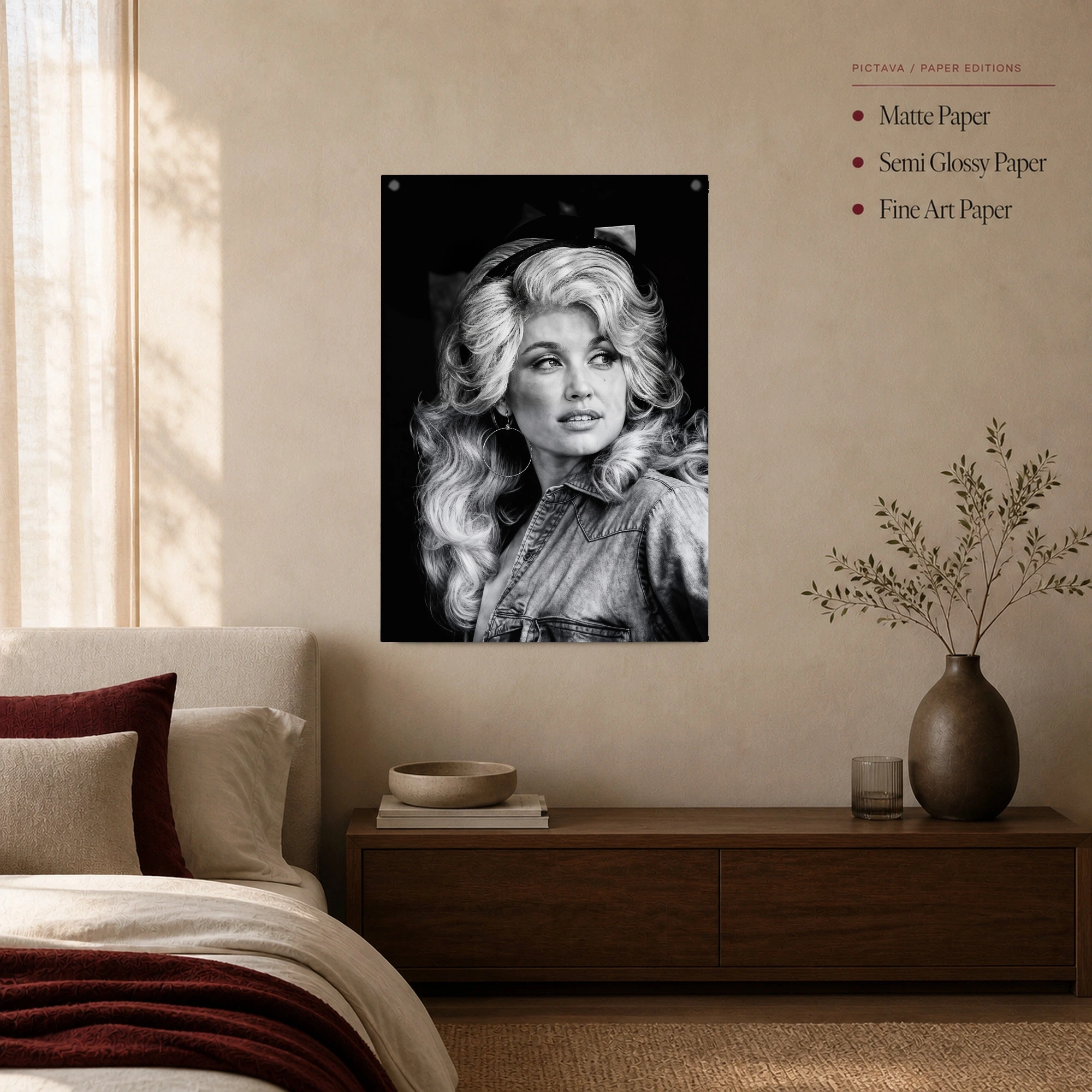 Country Legend Black and White Portrait Wall Art, view 3