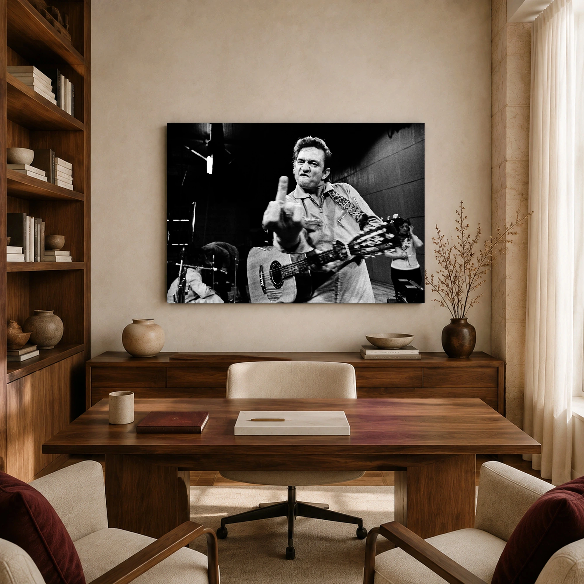 Johnny Cash San Quentin Black and White Photo Print, view 8