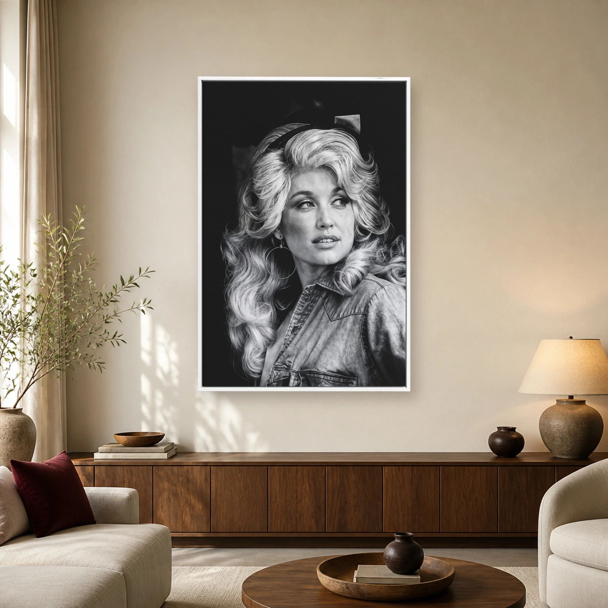 Country Legend Black and White Portrait Wall Art, view 2