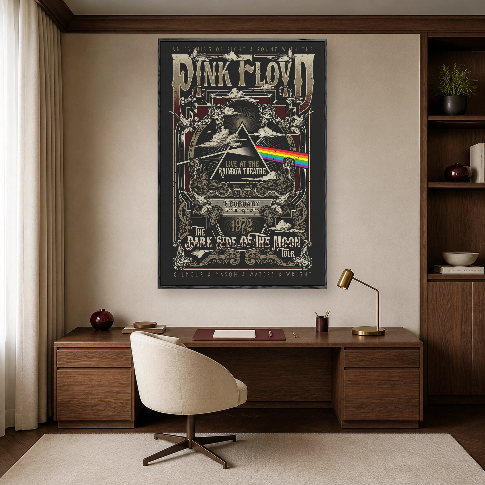 Pink Floyd Rainbow Theatre 1972 Vintage Concert Poster Wall Art, view 6