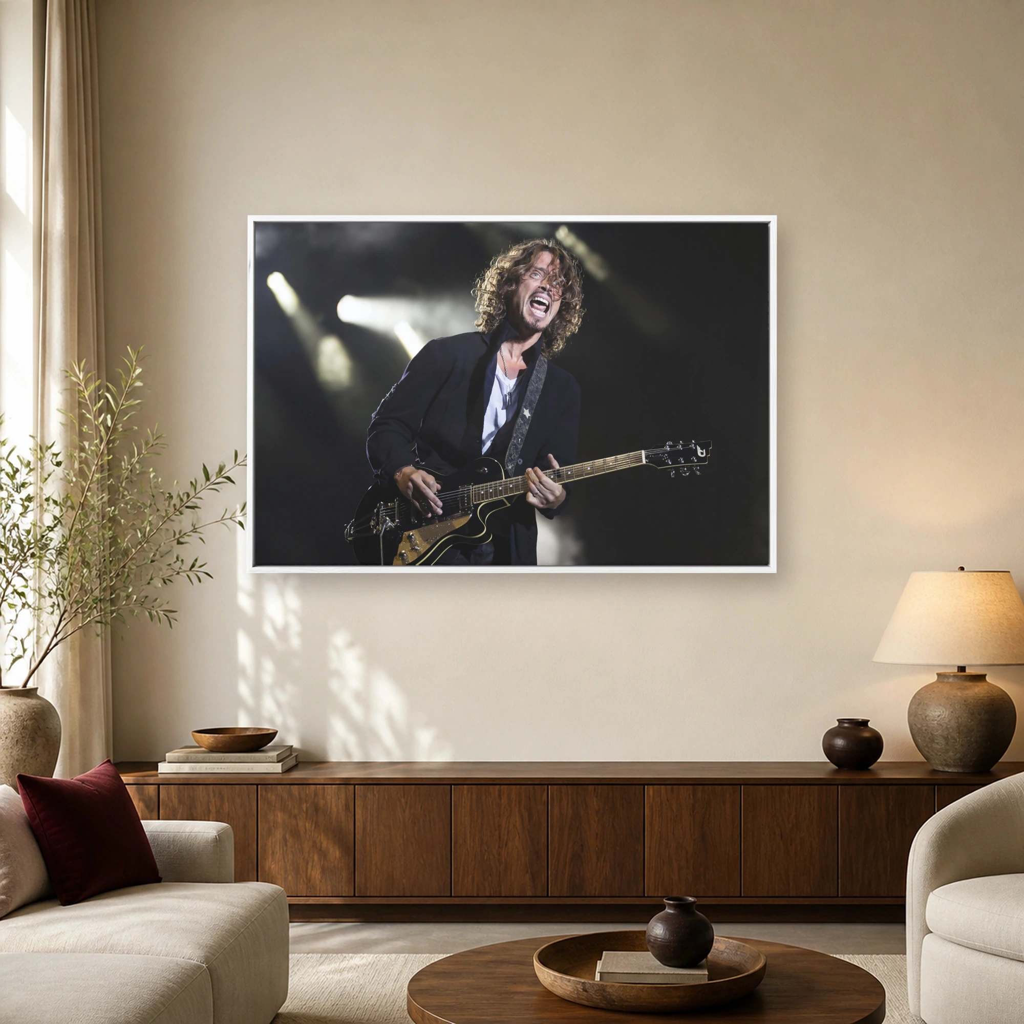 Chris Cornell Live Concert Guitar Performance Art Print, view 2