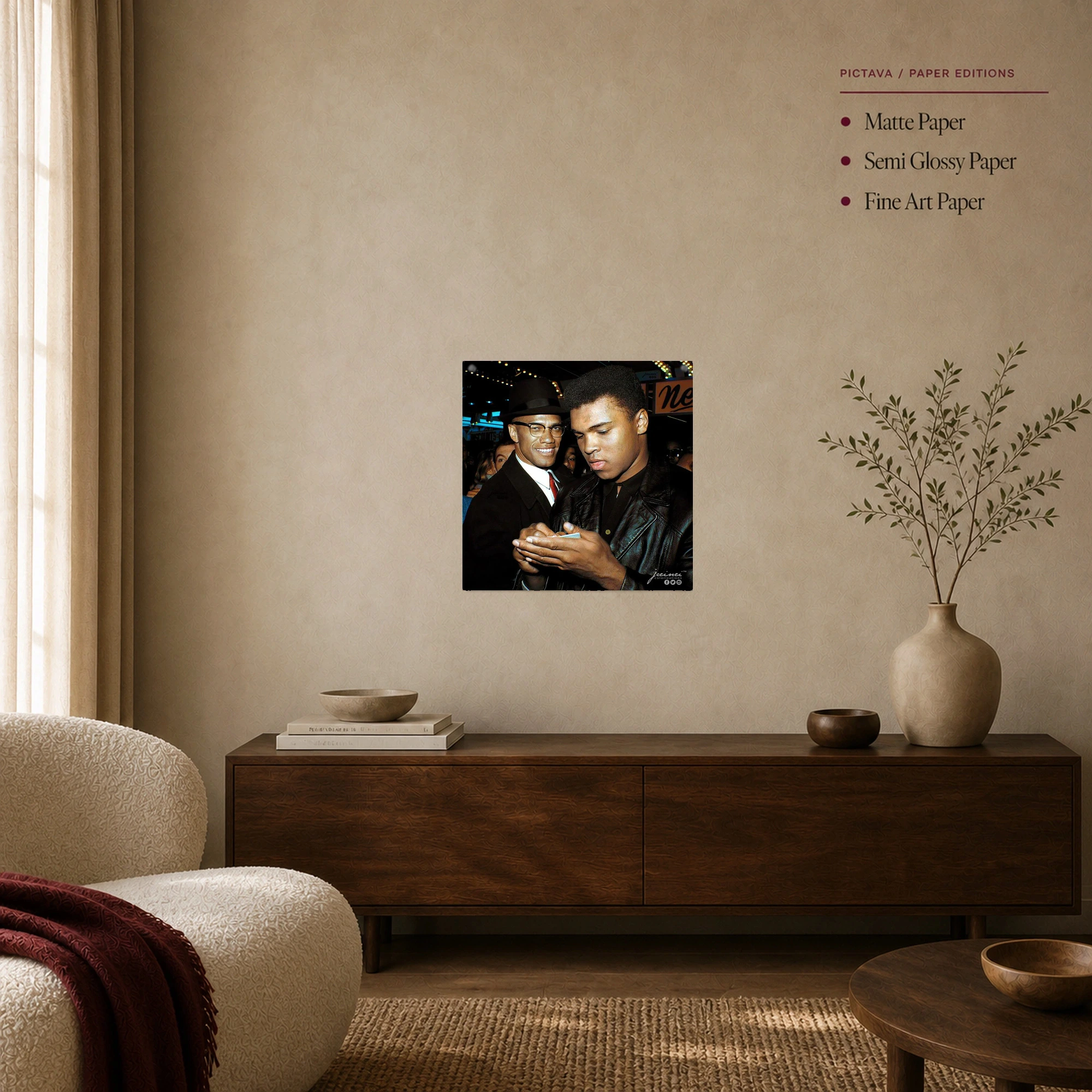 Muhammad Ali and Malcolm X Historic Portrait Canvas Print, view 8