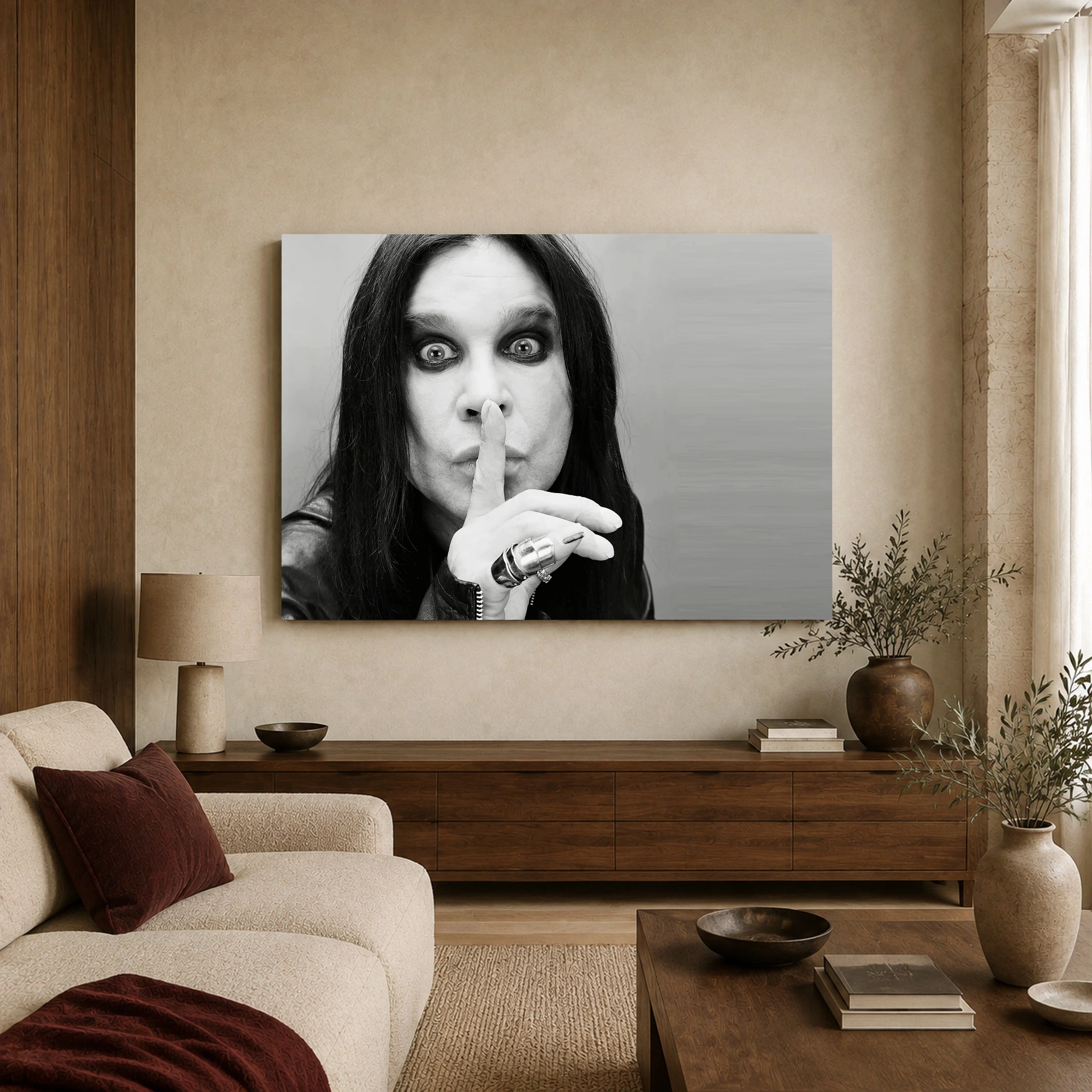 Ozzy Osbourne Hush Black and White Music Legend Wall Art, view 3