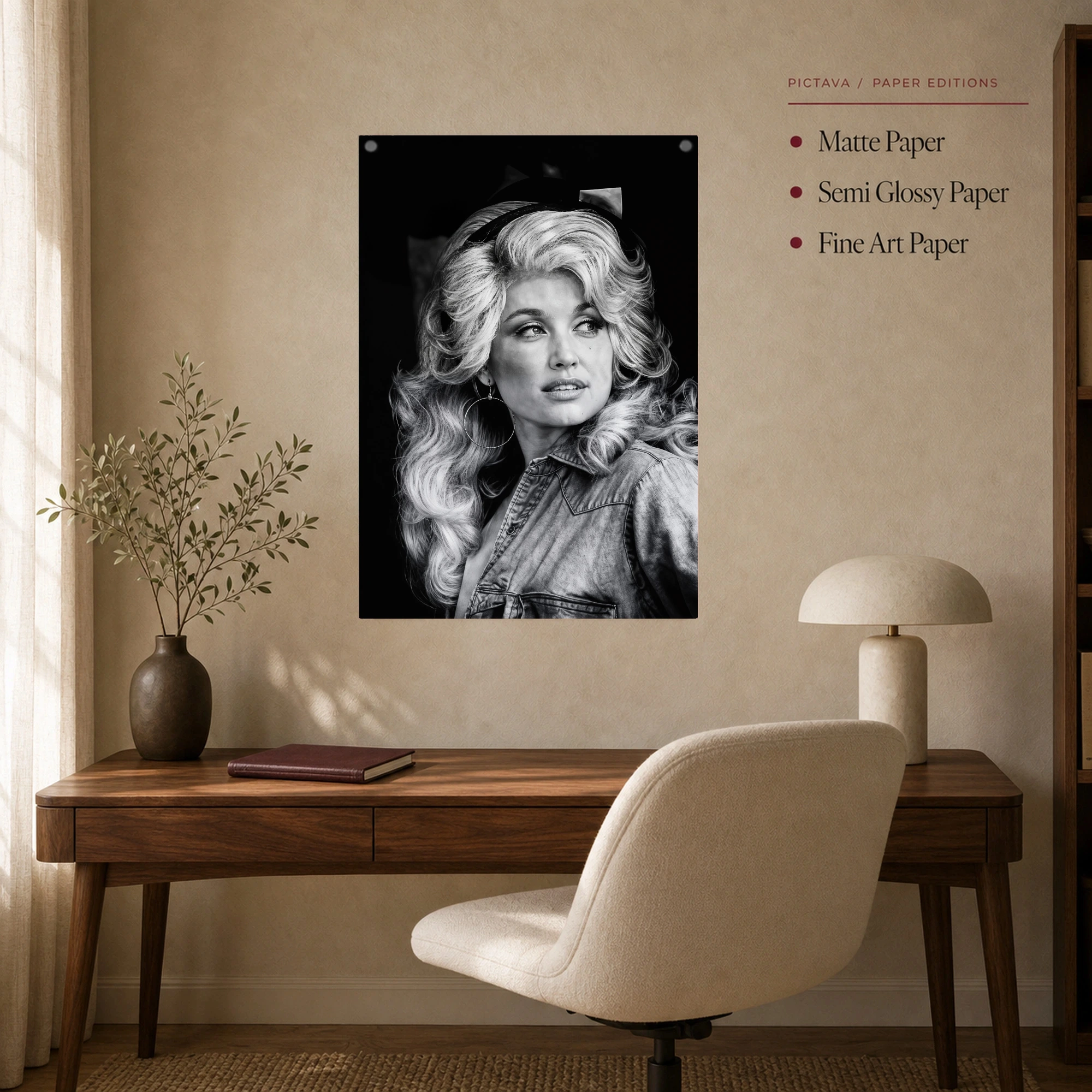 Country Legend Black and White Portrait Wall Art, view 7
