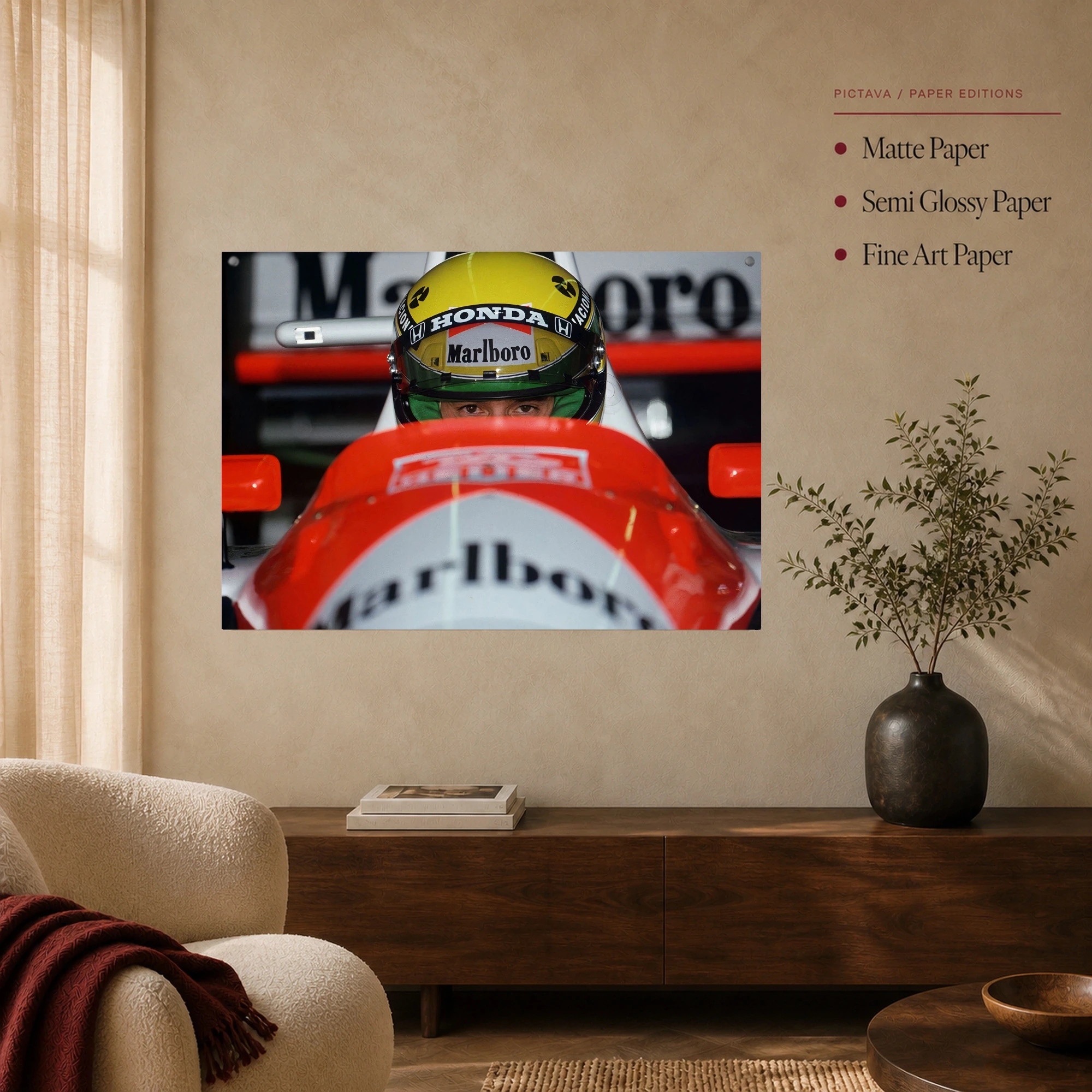 Ayrton Senna McLaren F1 Cockpit Portrait Wall Art Print, view 4