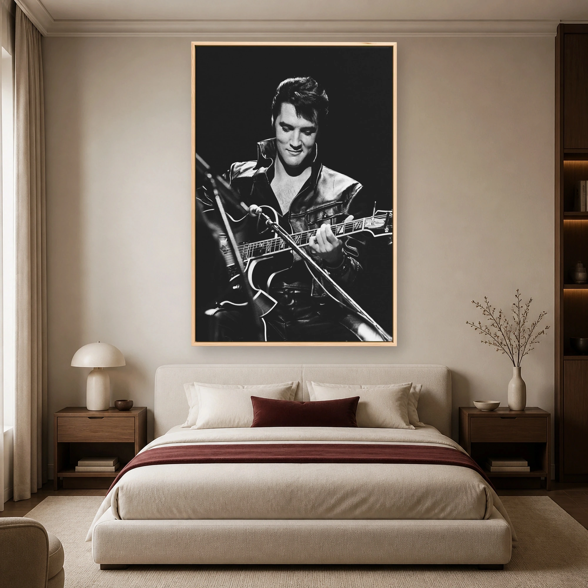 Elvis Presley '68 Comeback Black Leather Guitar Wall Art Print, view 5