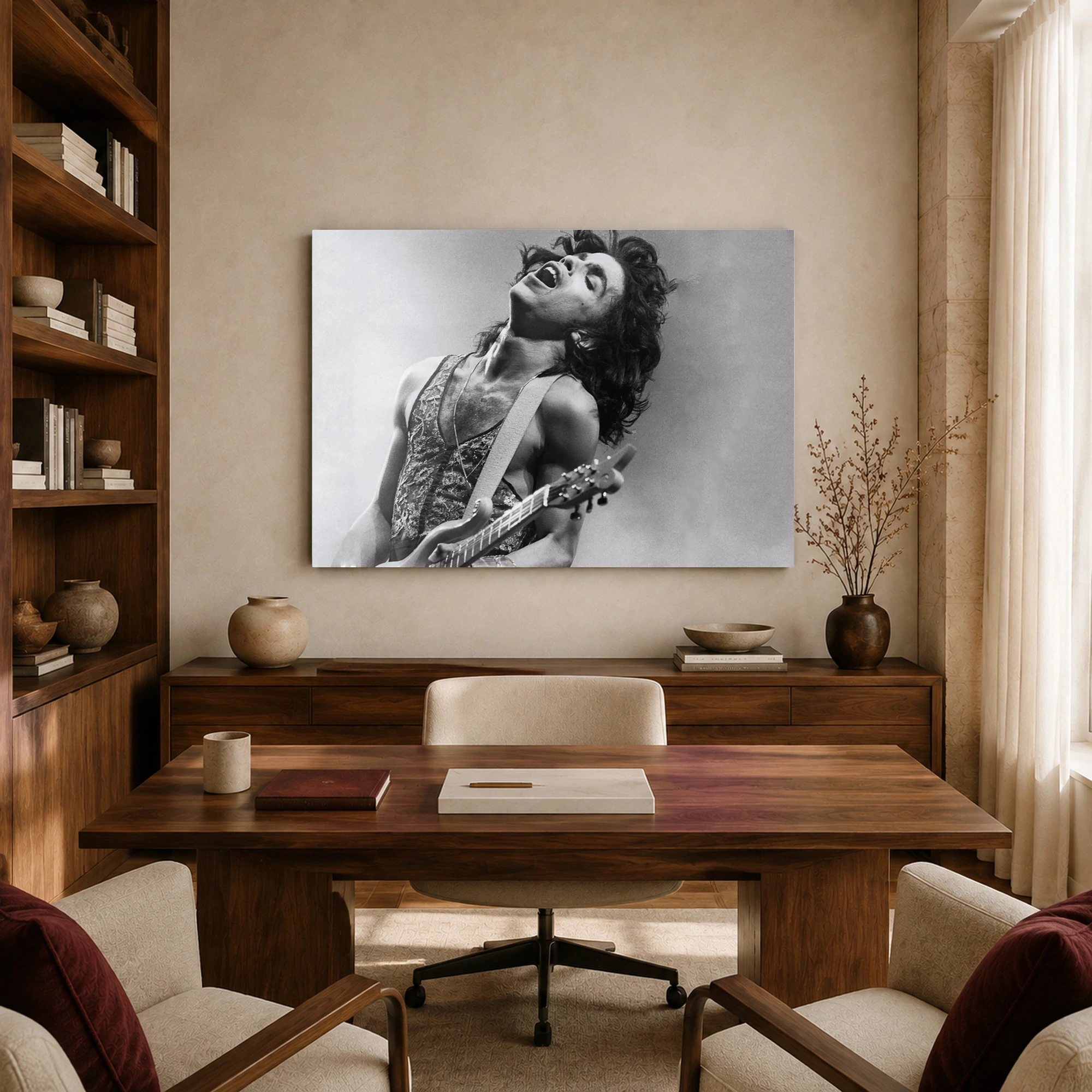 Prince Live Monochrome Guitar Performance Canvas Wall Art, view 8