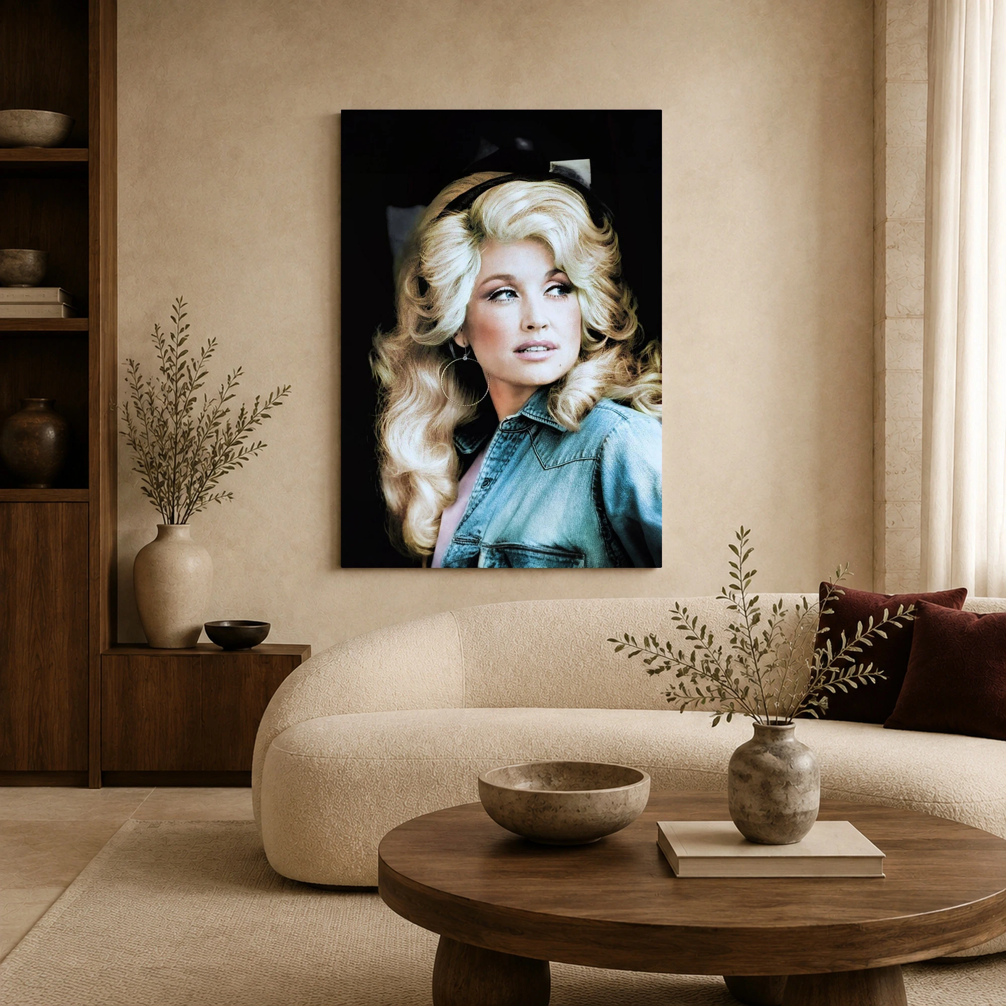 Dolly Parton Vintage Denim Portrait Canvas Print, view 5