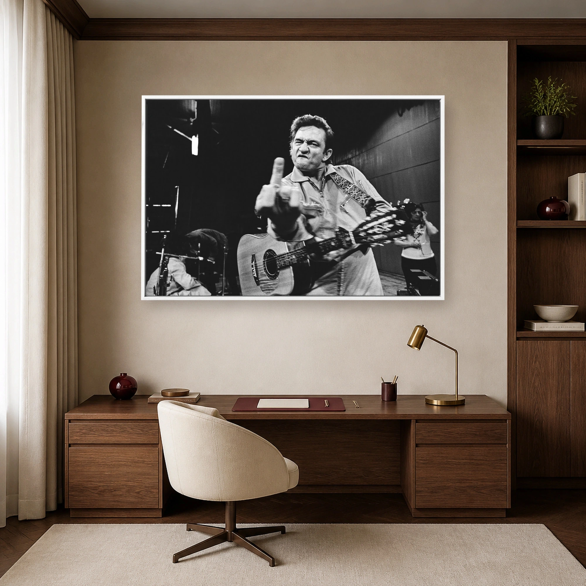 Johnny Cash San Quentin Black and White Photo Print, view 6