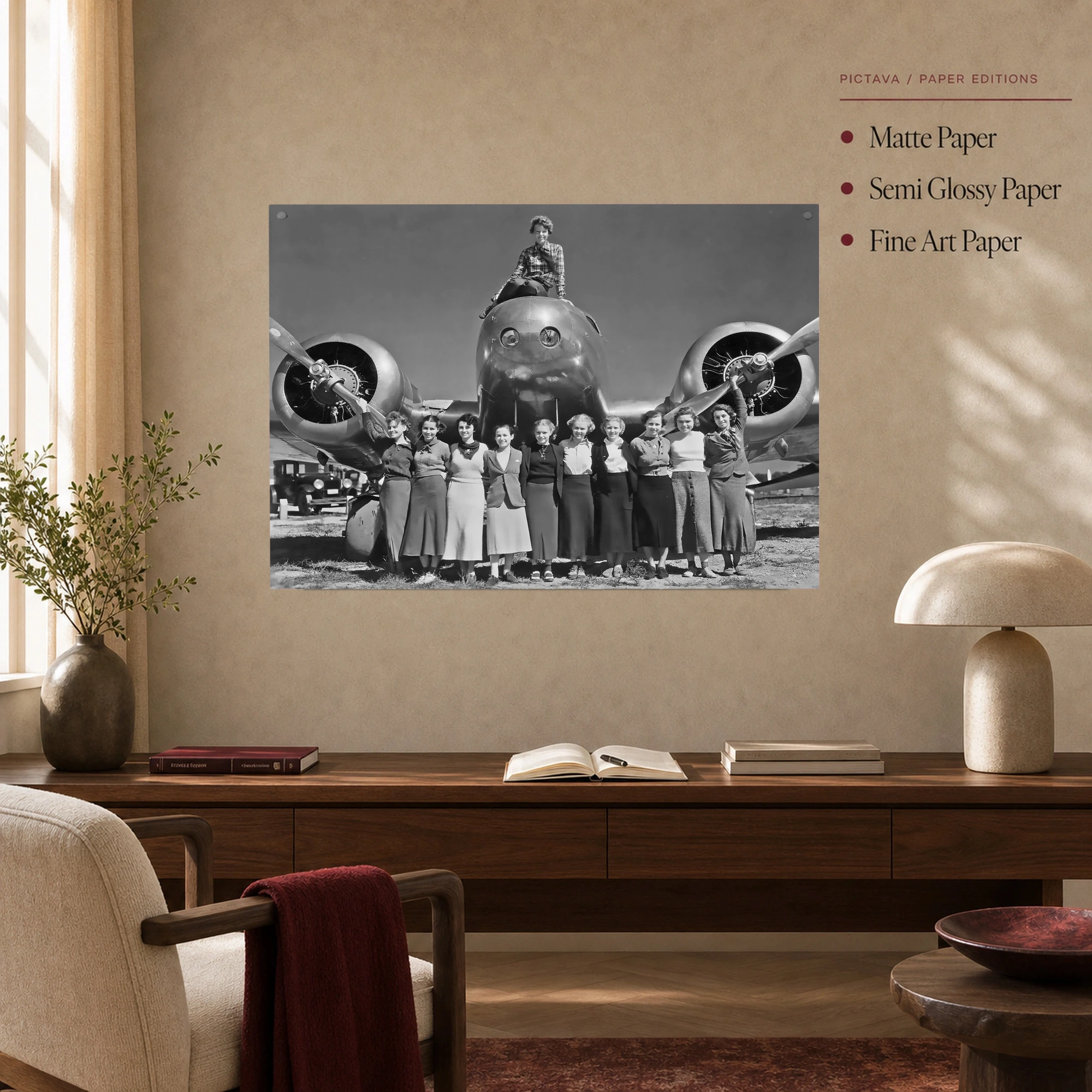 Amelia Earhart Historic Aviation Vintage Wall Art, view 4