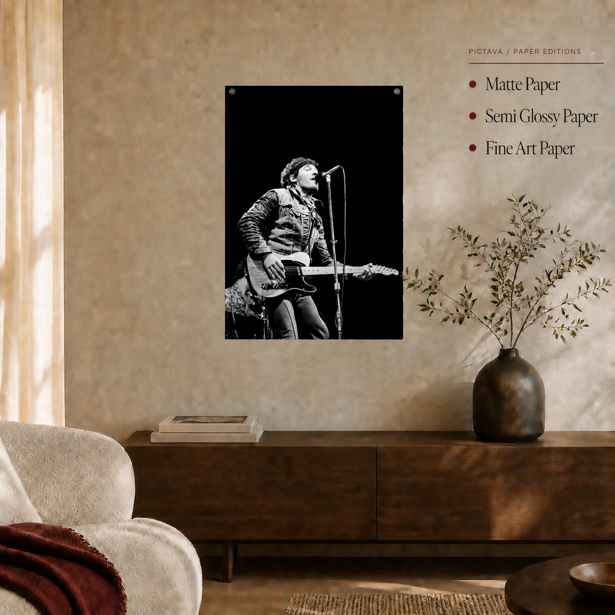 Bruce Springsteen Live Concert Black and White Art Print, view 4