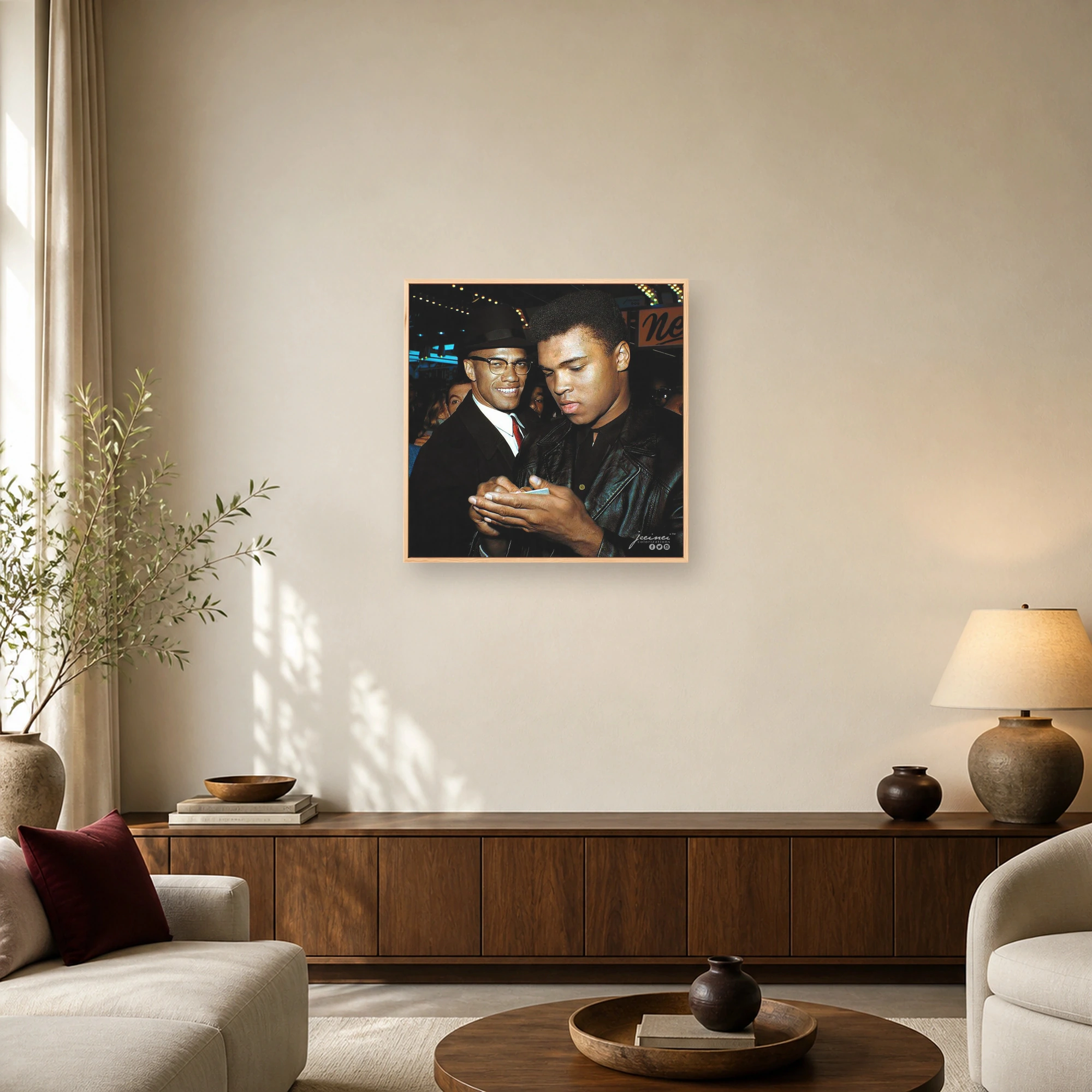 Muhammad Ali and Malcolm X Historic Portrait Canvas Print, view 3