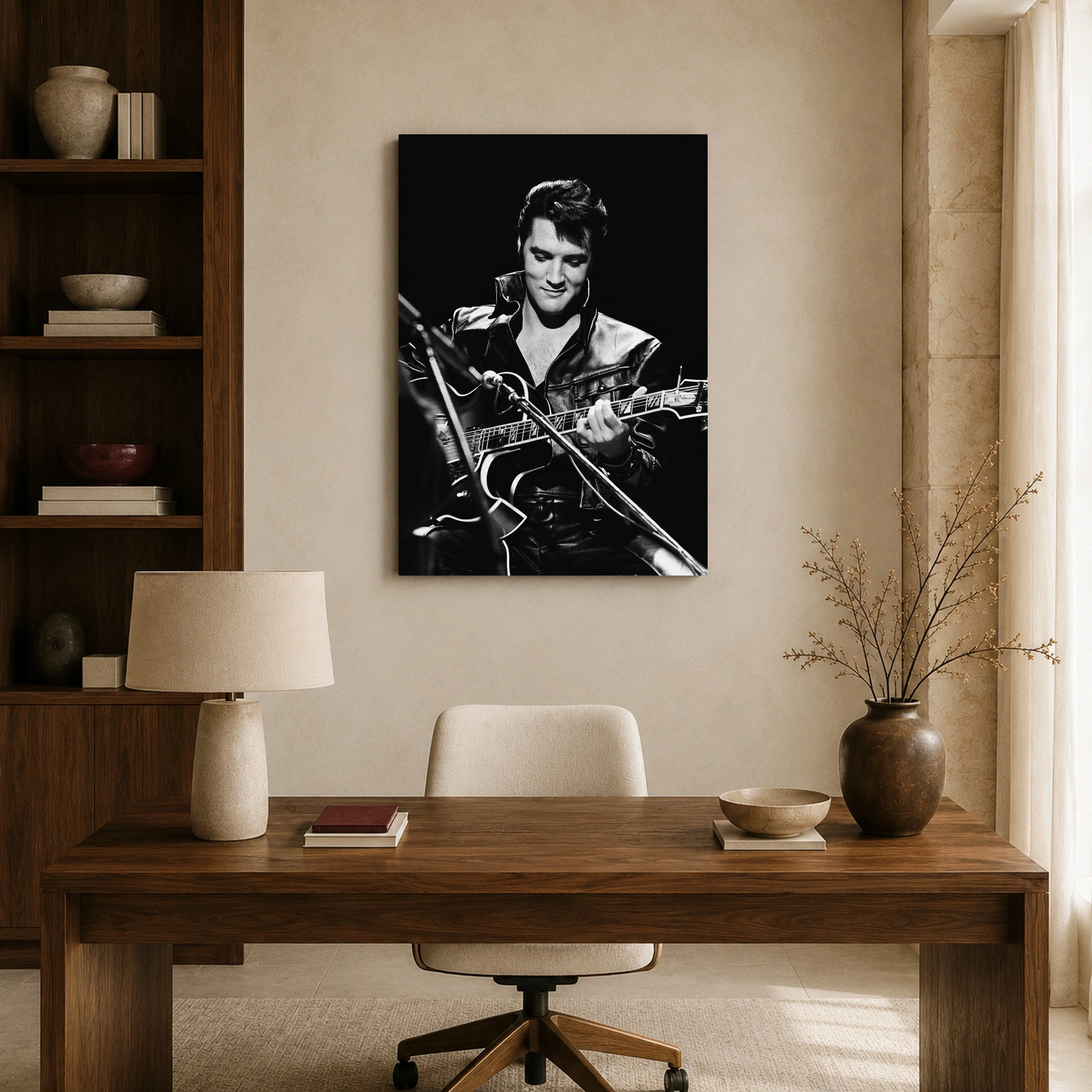 Elvis Presley '68 Comeback Black Leather Guitar Wall Art Print, view 8
